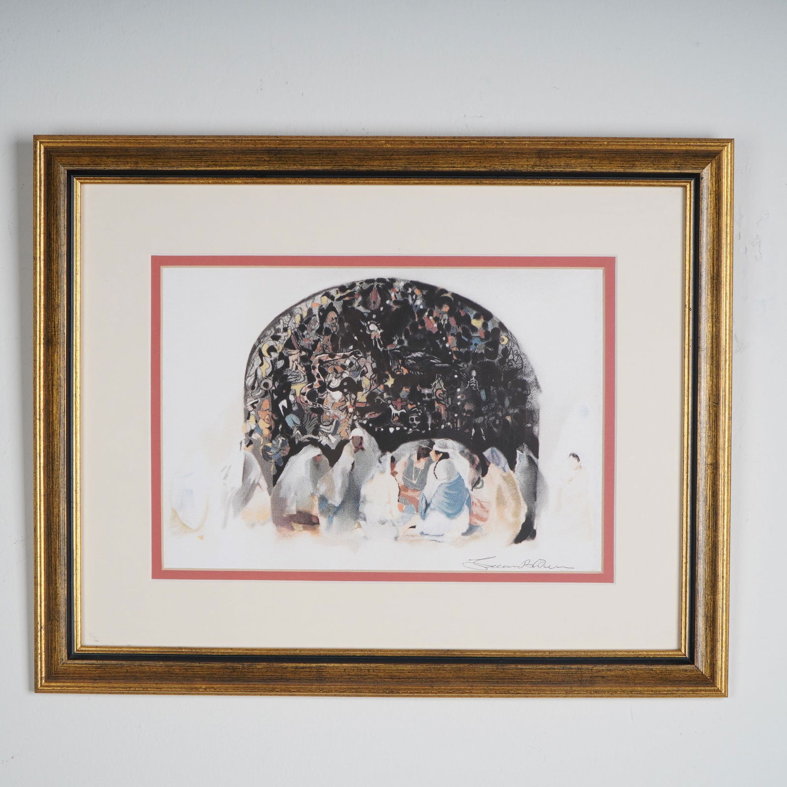 Mystical Gathering Under the Sacred Cave, Ink Signed Color Print (1 of 4)