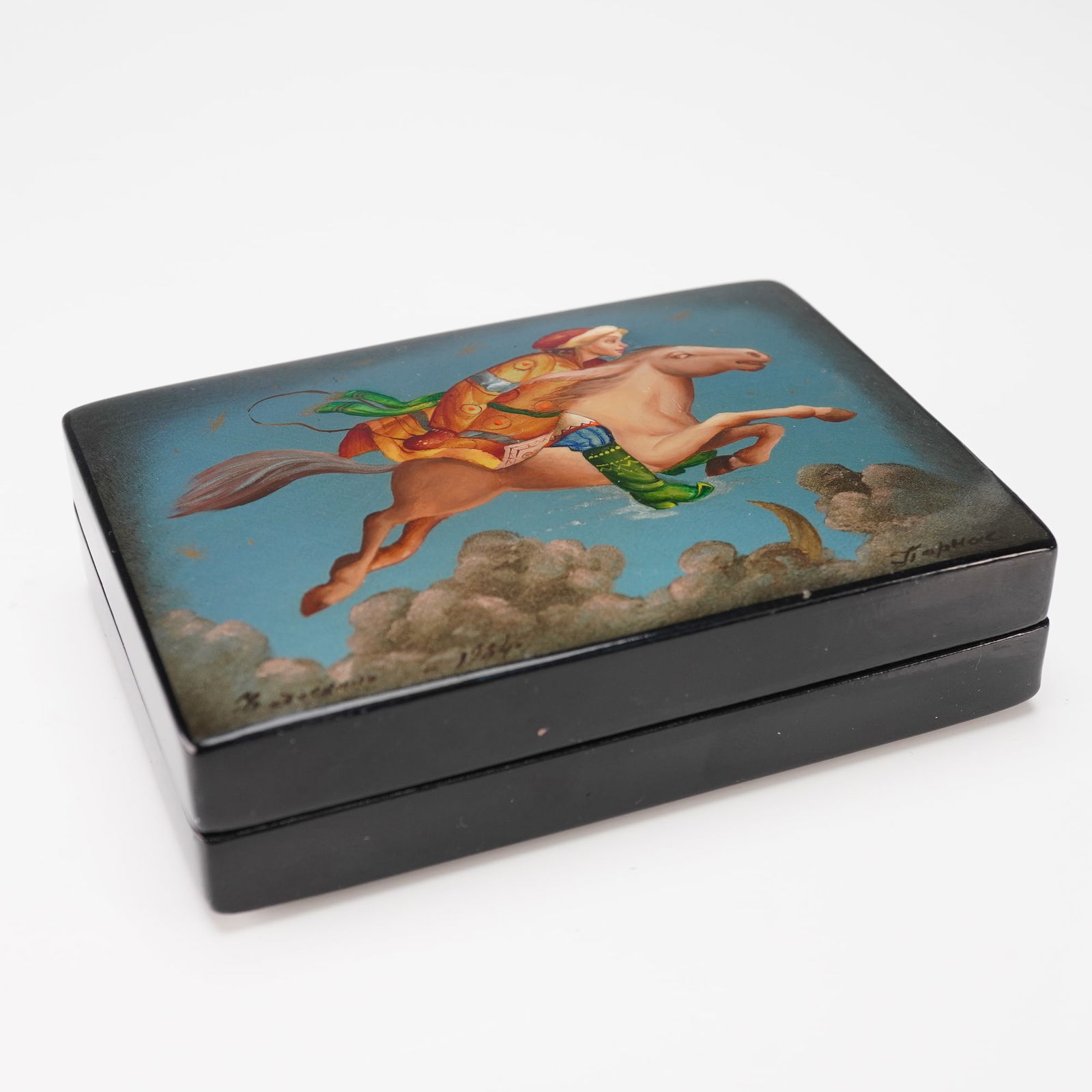 Russian Soviet Palekh Lacquer Box (1 of 5)