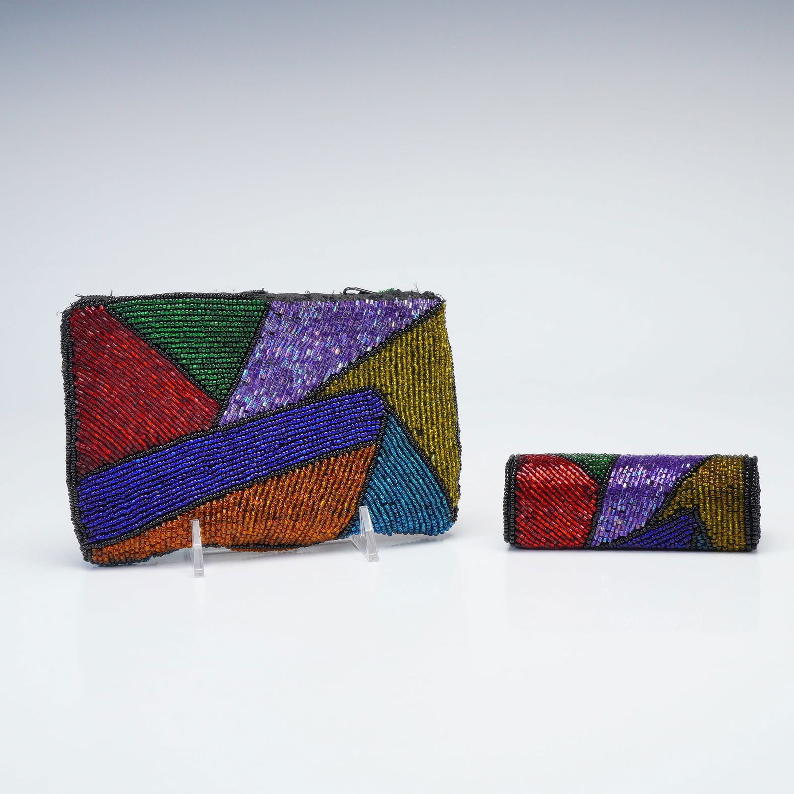 Neiman Marcus Beaded Clutch and Lipstick Case (1 of 5)