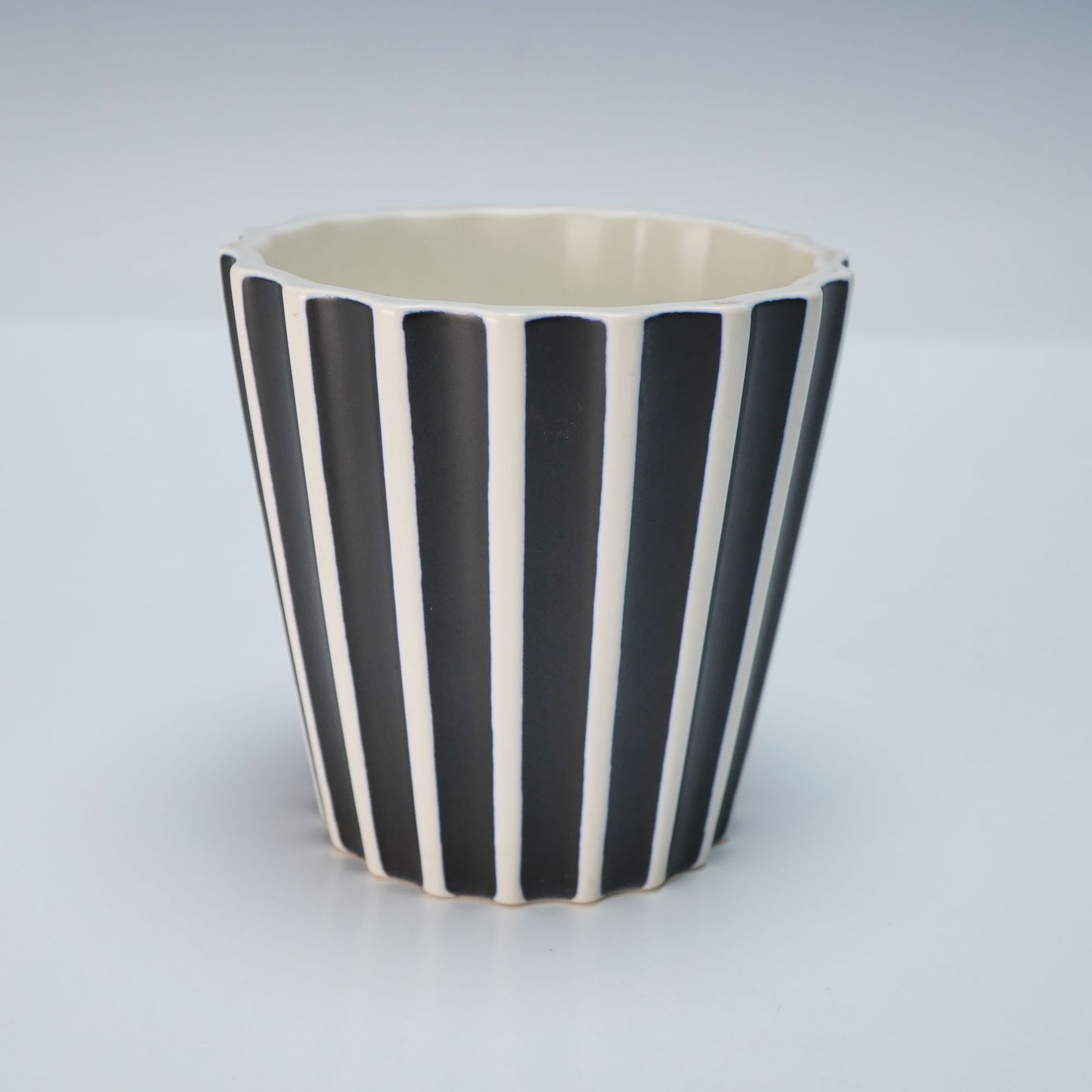 Wedgwood by Norman Wilson Black and White Fluted Vase (1 of 3)