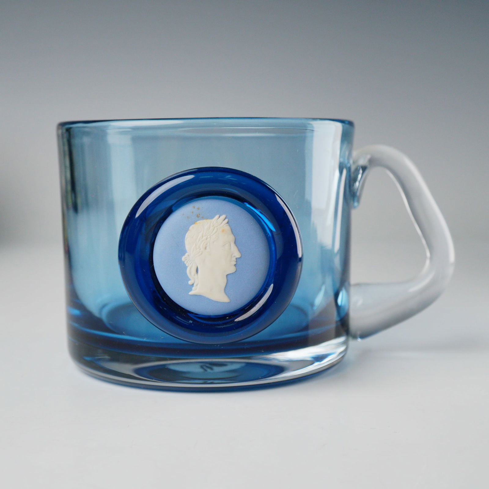 Wedgwood Blue Glass Mug with Jasper Cameo Tankard (1 of 4)