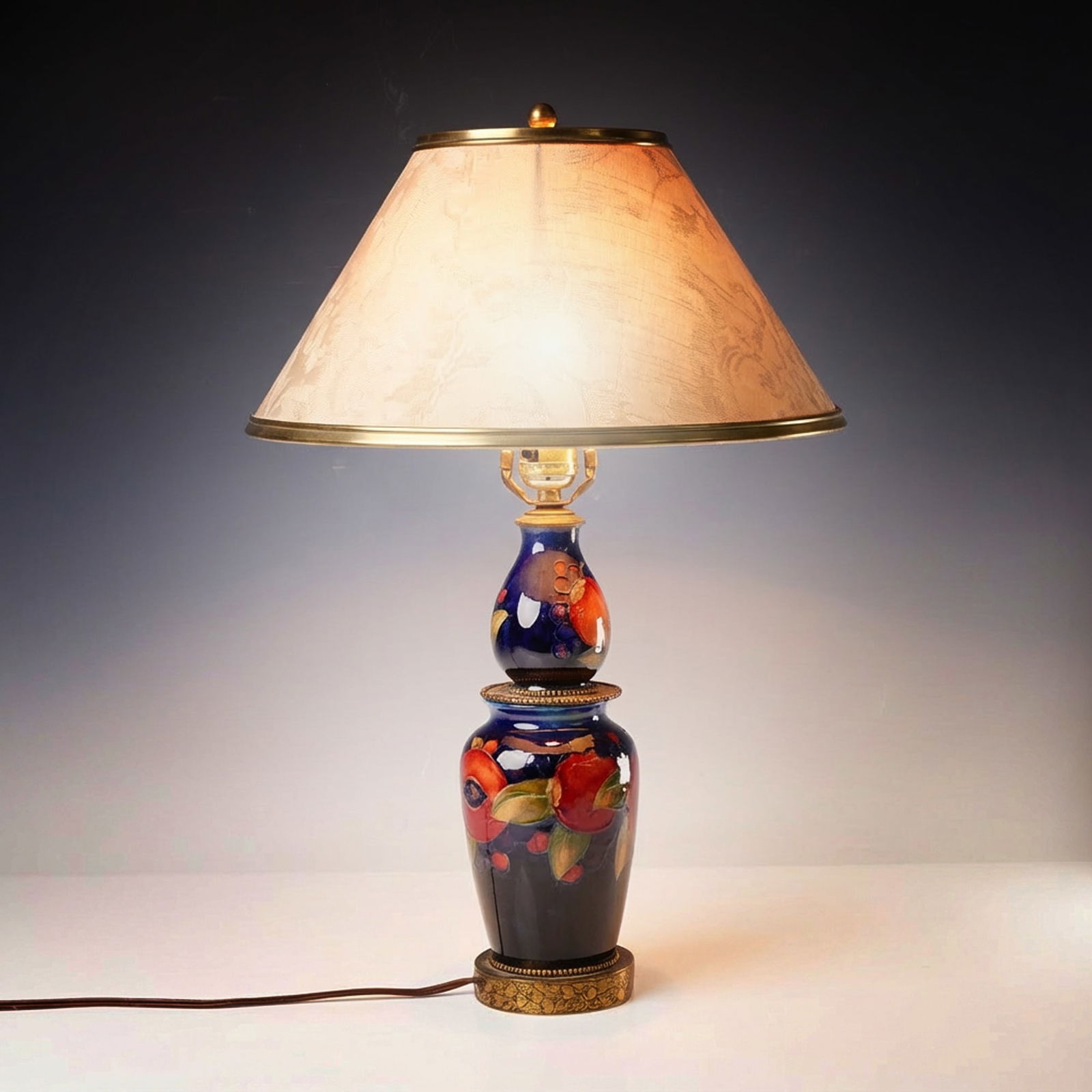 Moorcroft Pottery Pomegranate Double Tier Lamp Base (1 of 6)