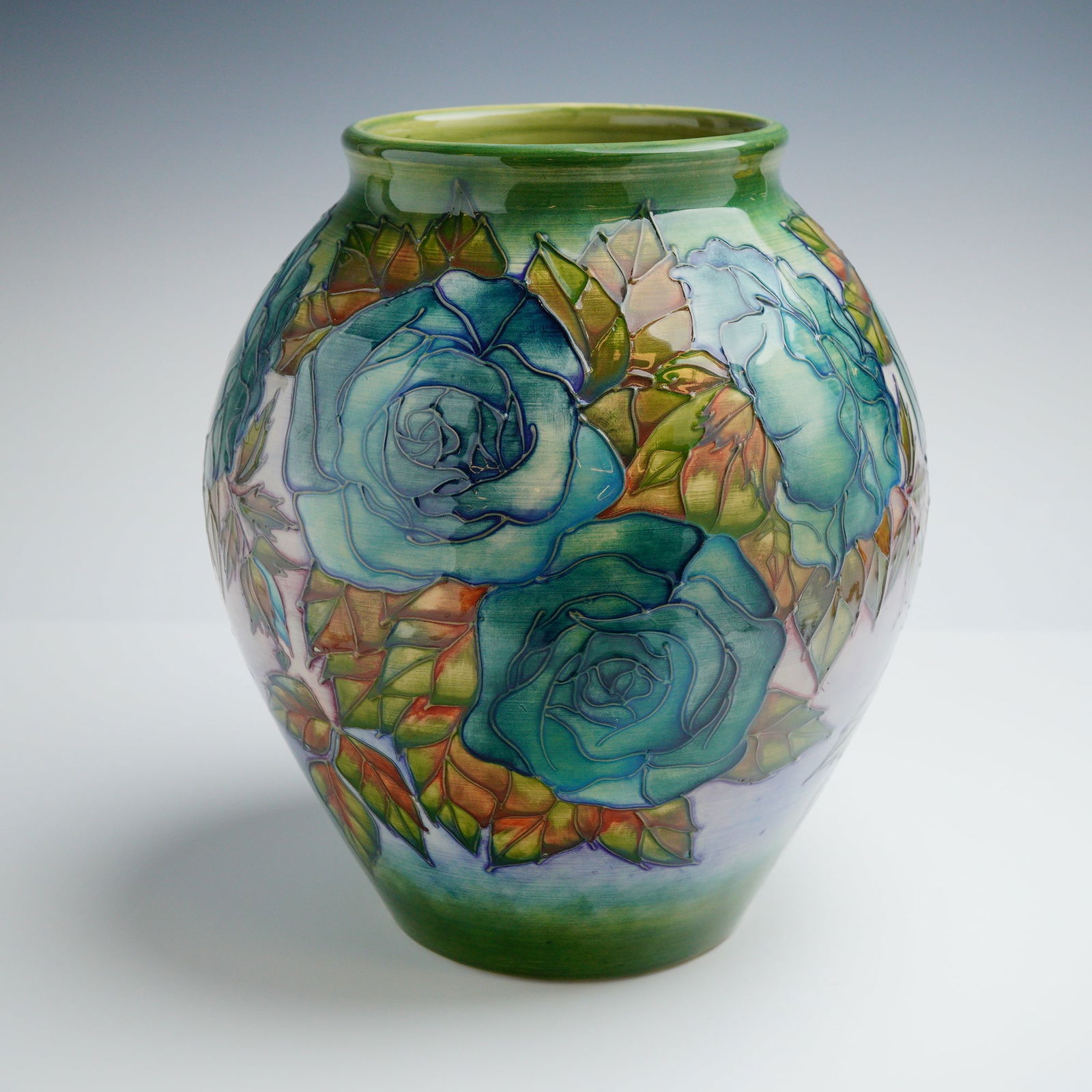 Moorcroft Sally Tuffin Large Blue Roses Trial Vase (1 of 5)