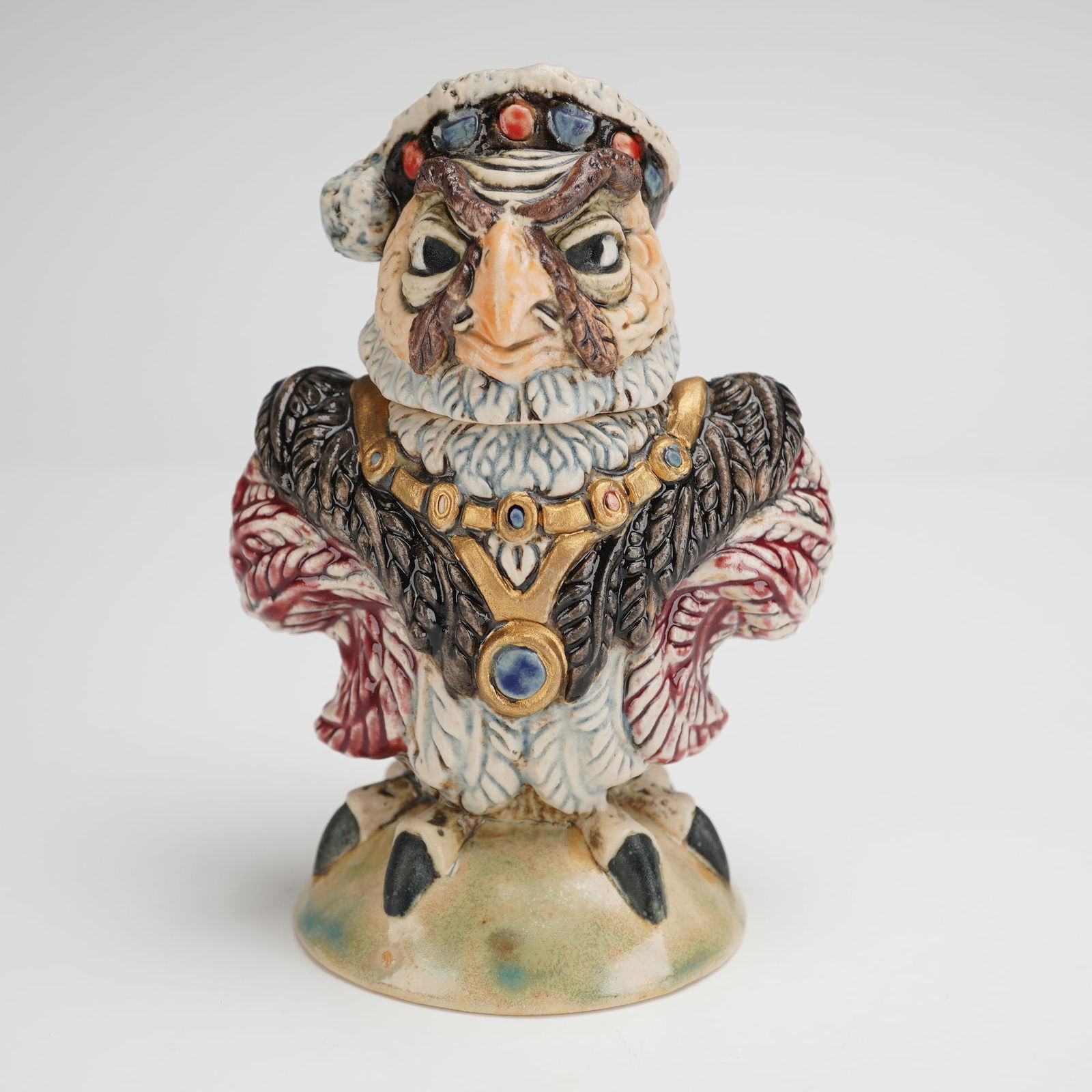 Burslem Pottery by Andrew Hull Grotesque Bird Figurine, King Henry VIII (1 of 4)