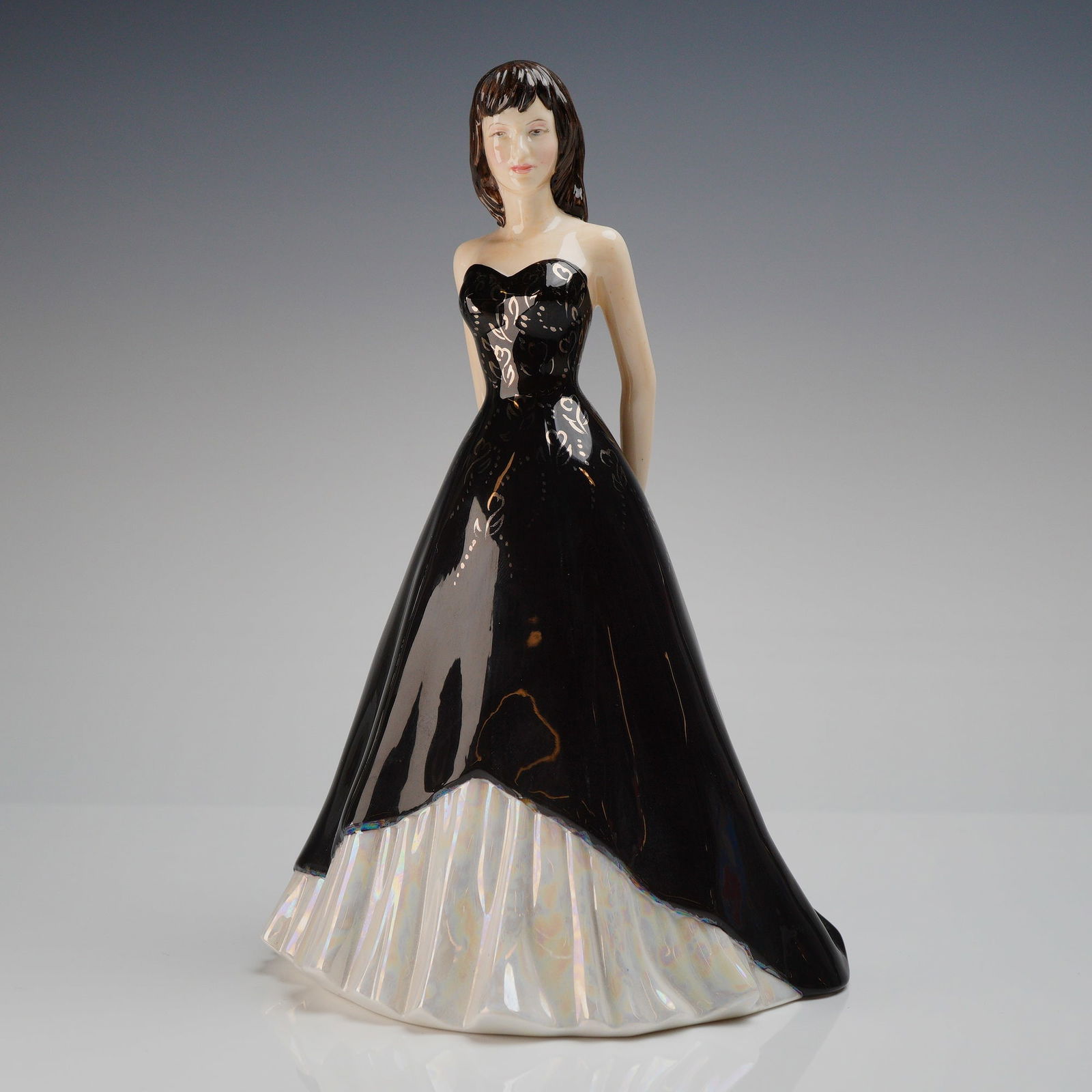 Royal Doulton Prototype Figurine of a Lady in a Black Evening Gown (1 of 4)
