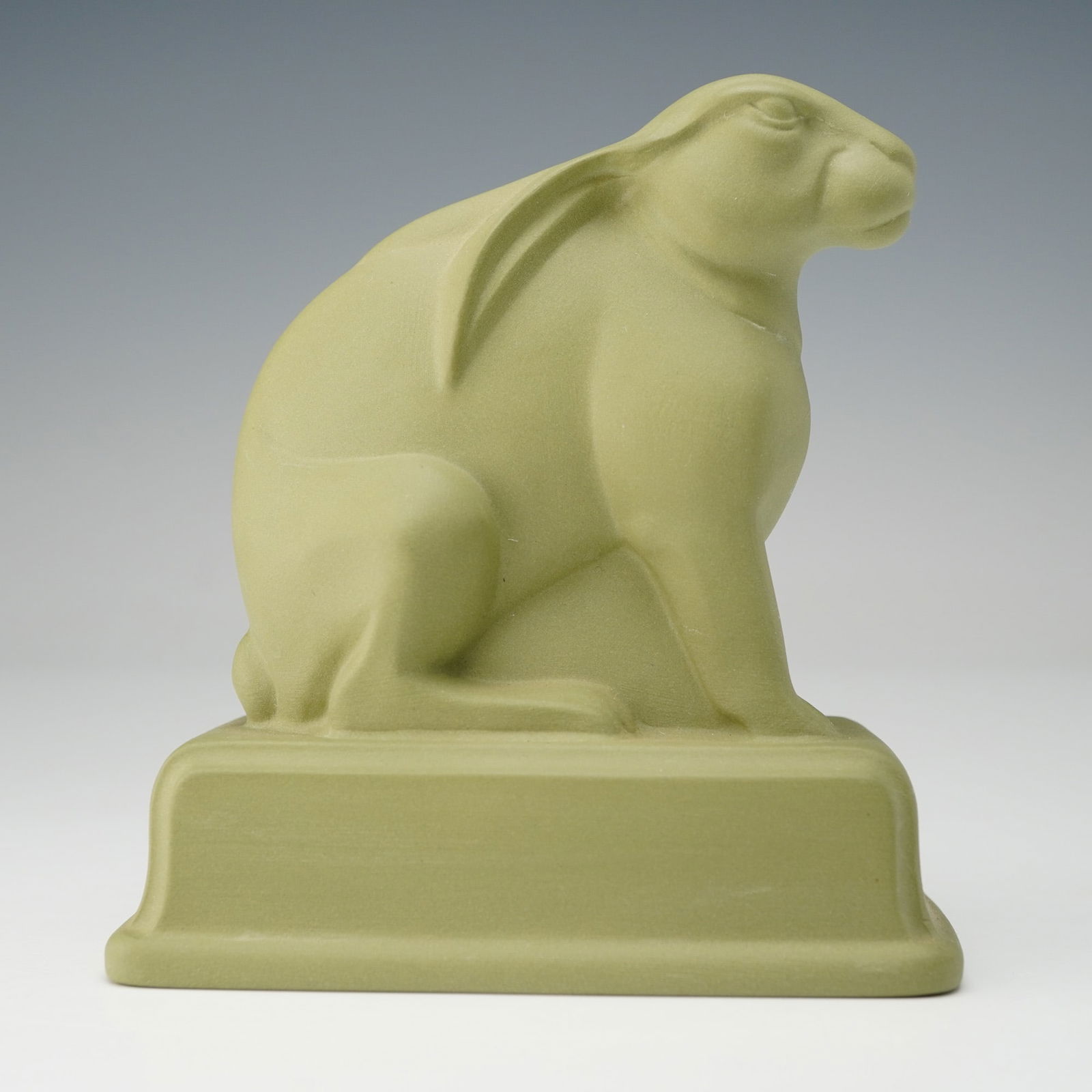 Wedgwood by John Skeaping Green Ceramic Art Deco Hare Figurine (1 of 4)
