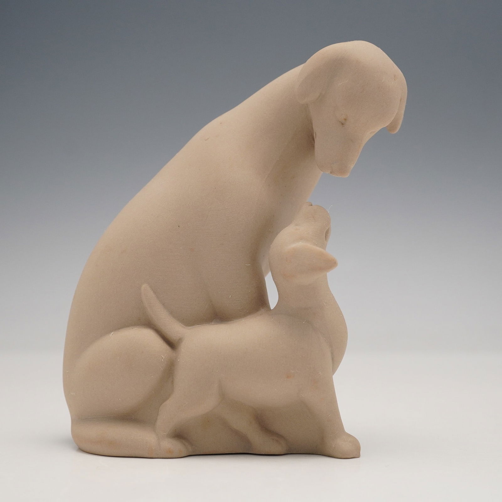 Wedgwood Brown Jasperware Mother Dog and Puppy Figurine (1 of 3)
