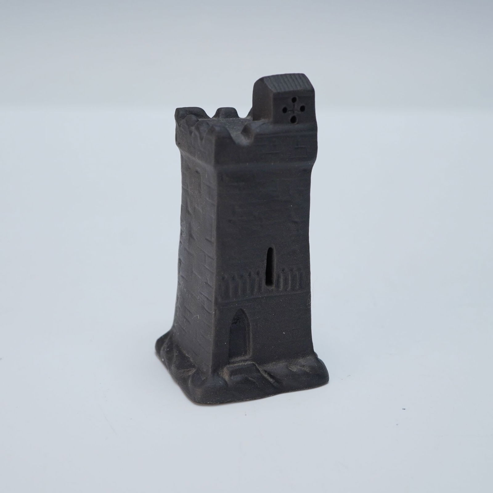 Wedgwood by John Flaxman Black Basalt Chess Piece, Rook (1 of 3)