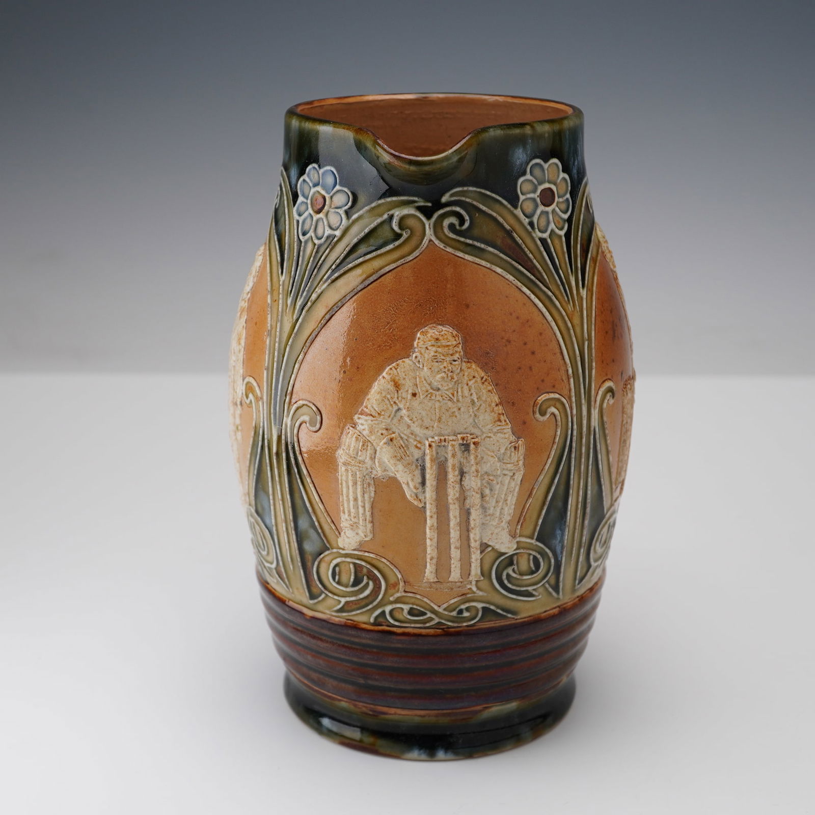Doulton Lambeth Stoneware Cricket Pitcher - 3