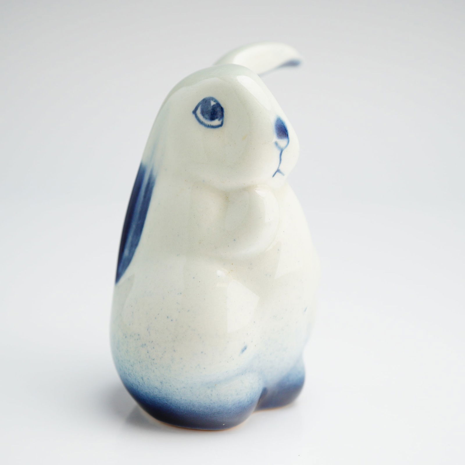 Royal Doulton Blue Flambe Ceramic Rabbit Figurine (1 of 4)