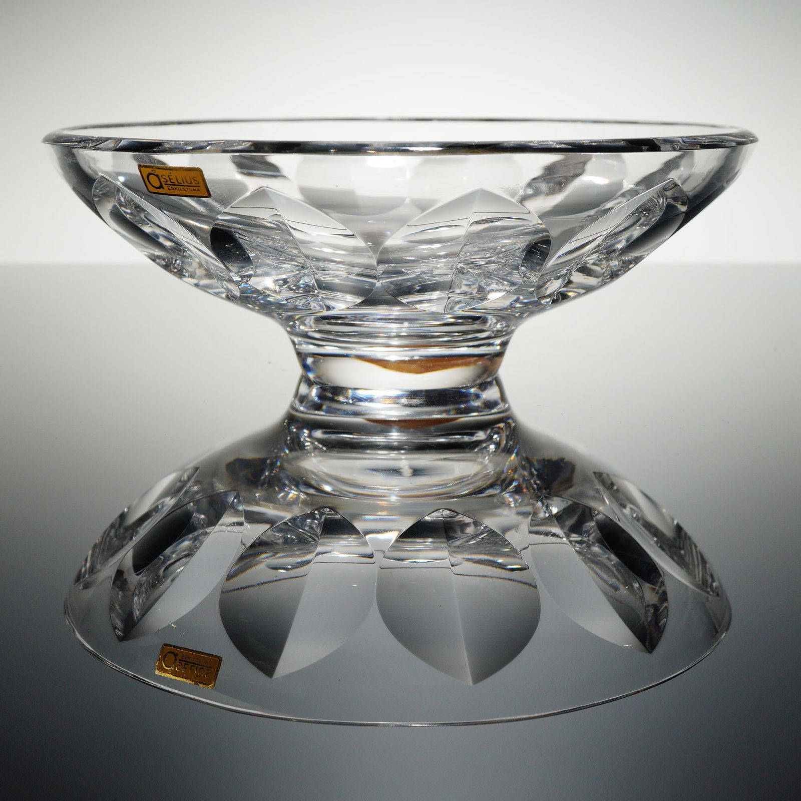 Orrefors Glacial Crystal Footed Bowl Comport (1 of 3)