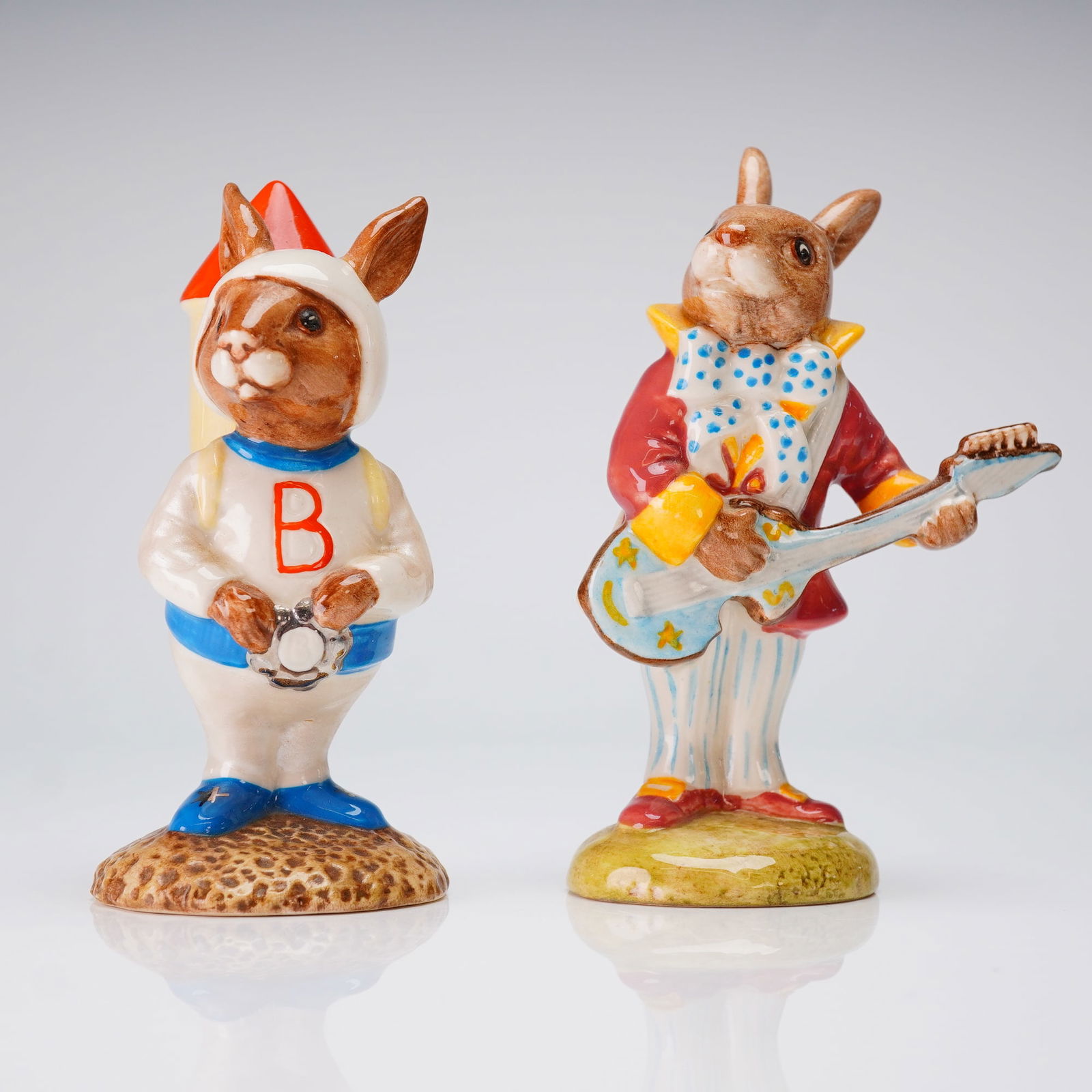 2pc Royal Doulton Bunnykins Figurines, Rocket Man and Bunnybeat (1 of 3)