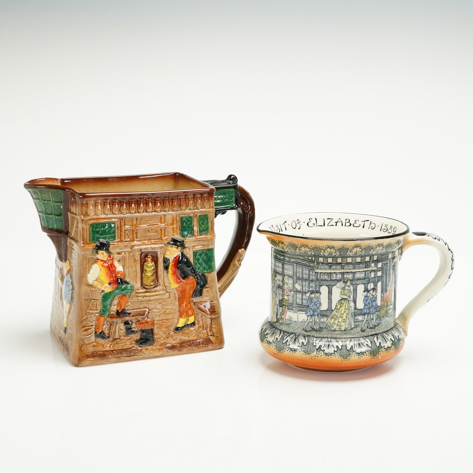 2pc Royal Doulton Series Ware Jugs, Dickenware and Old Moreton Hall (1 of 3)