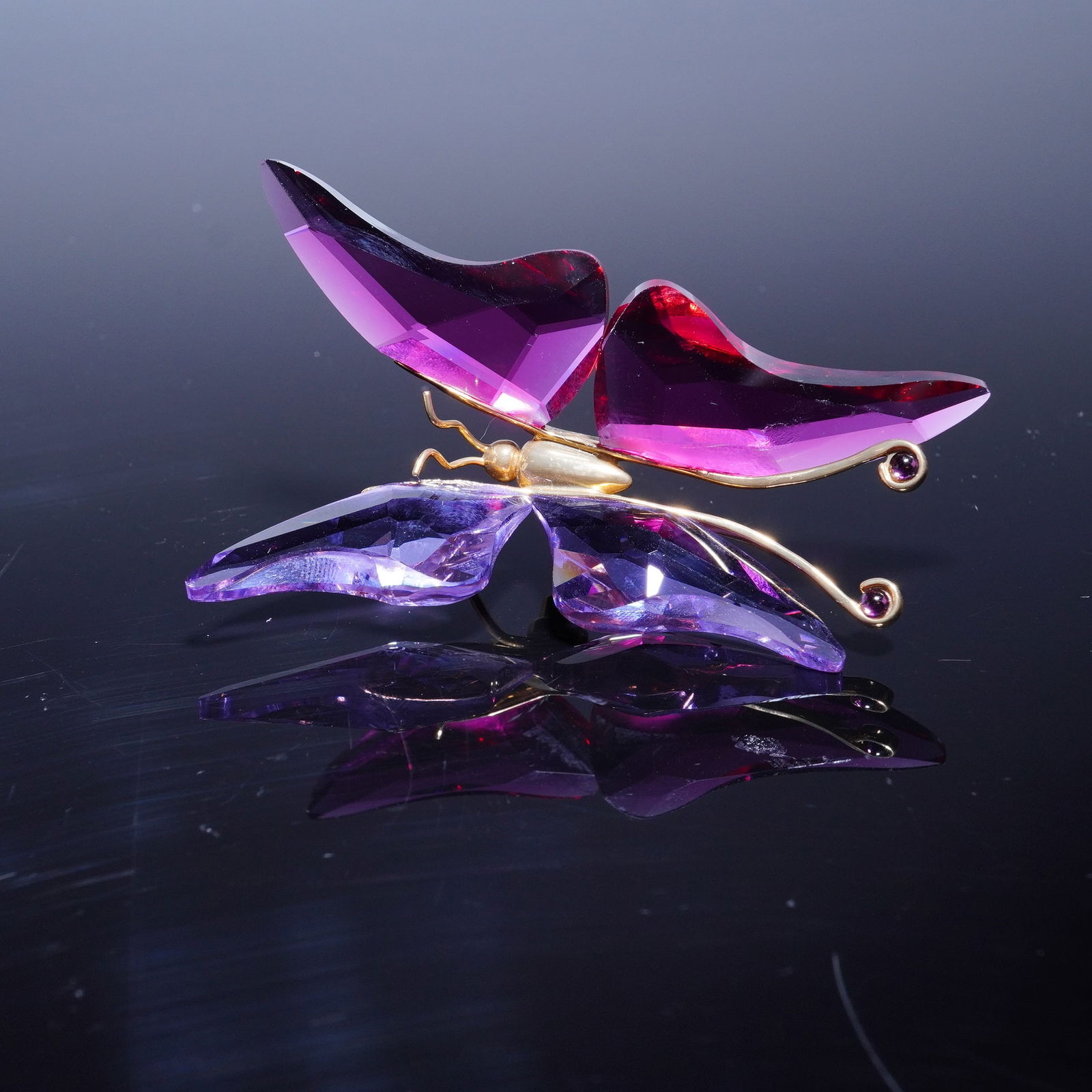 Swarovski Crystal Paradise Bugs Figurine, Large Fuchsia Butterfly (1 of 6)