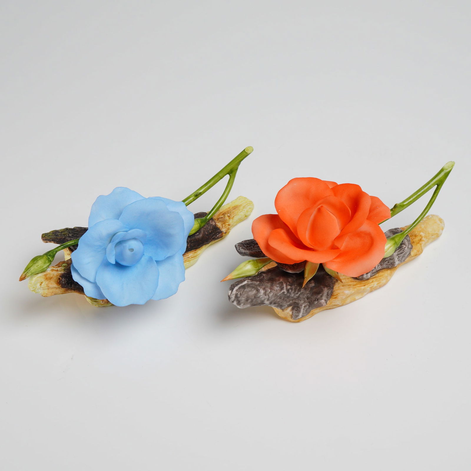 2pc Boehm Bone Porcelain Floral Rose Sculptures (1 of 4)