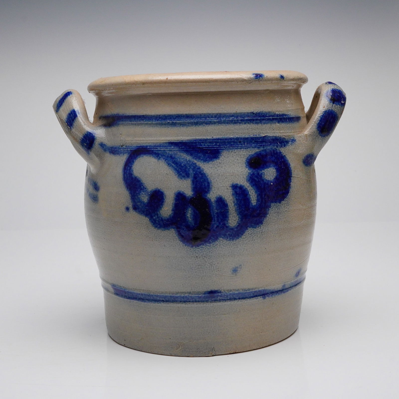 Westerwald Style Salt Glazed Cobalt Decorated Stoneware Crock (1 of 5)