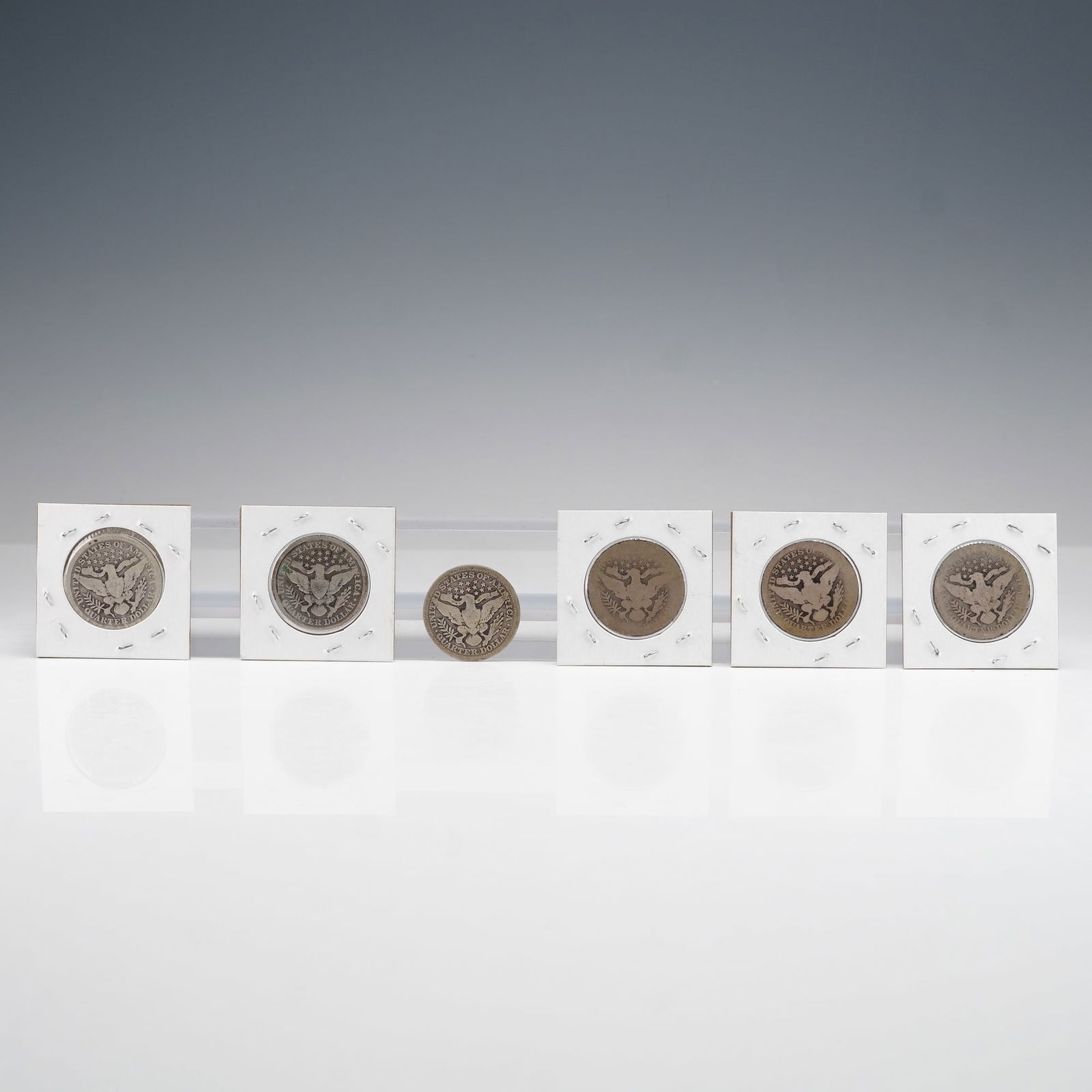 6pc 1898, 1899, 1900, 1902, 1903 & 1915 Barber Quarter Dollars (1 of 5)