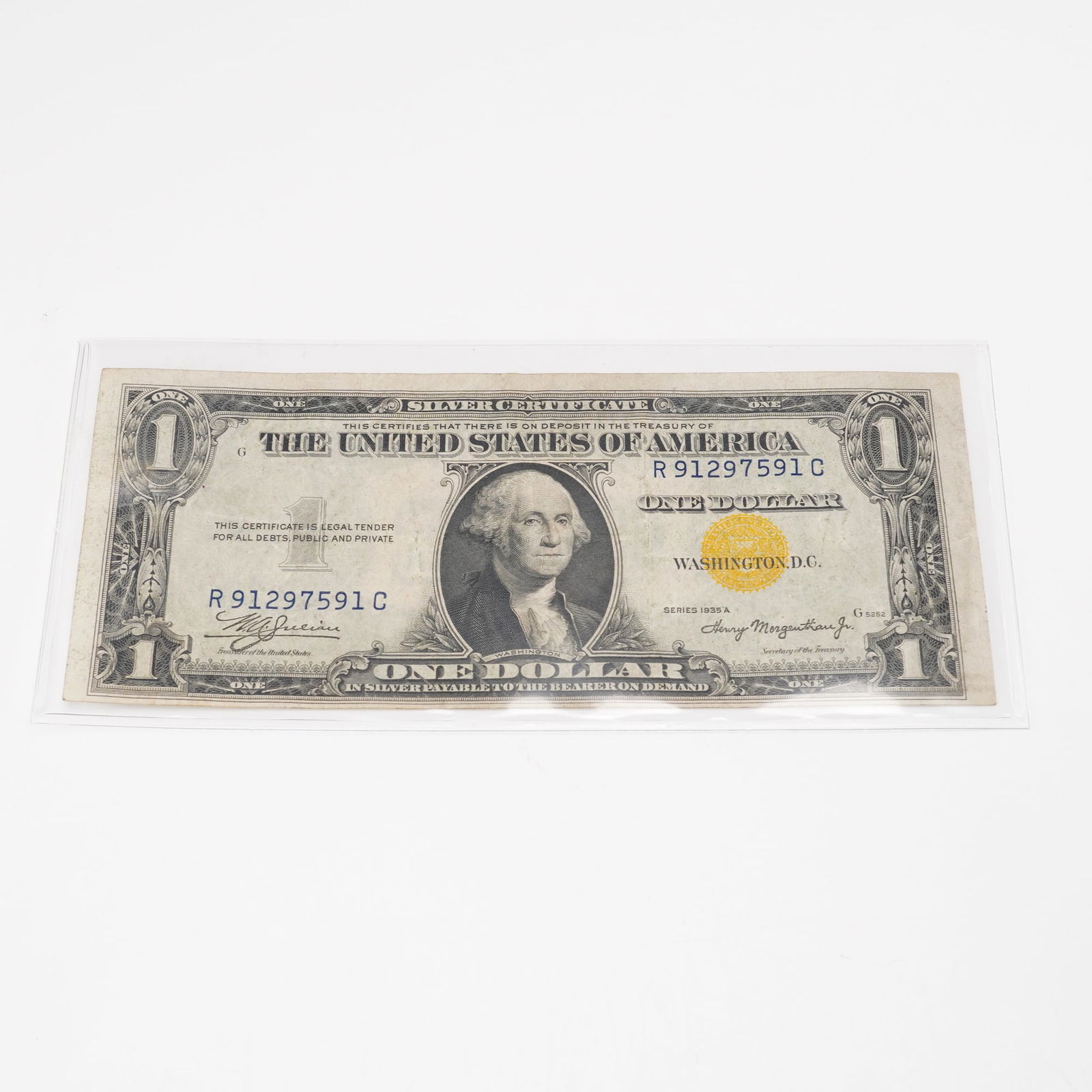 1935A U.S. Silver Certificate One Dollar Gold Seal Note (1 of 3)