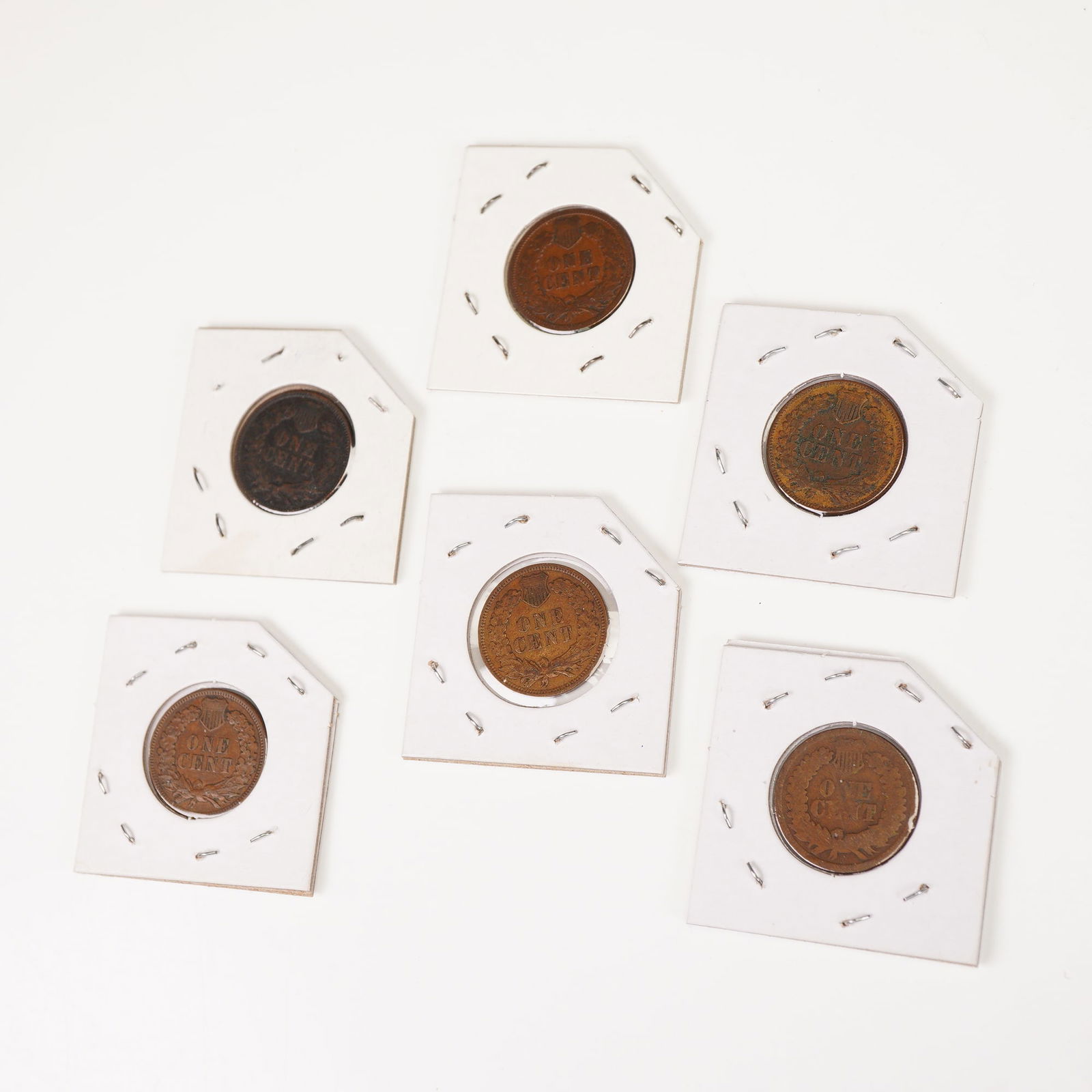 6pc 1864 to 1907 Indian Head 1 Cent Coins (1 of 4)