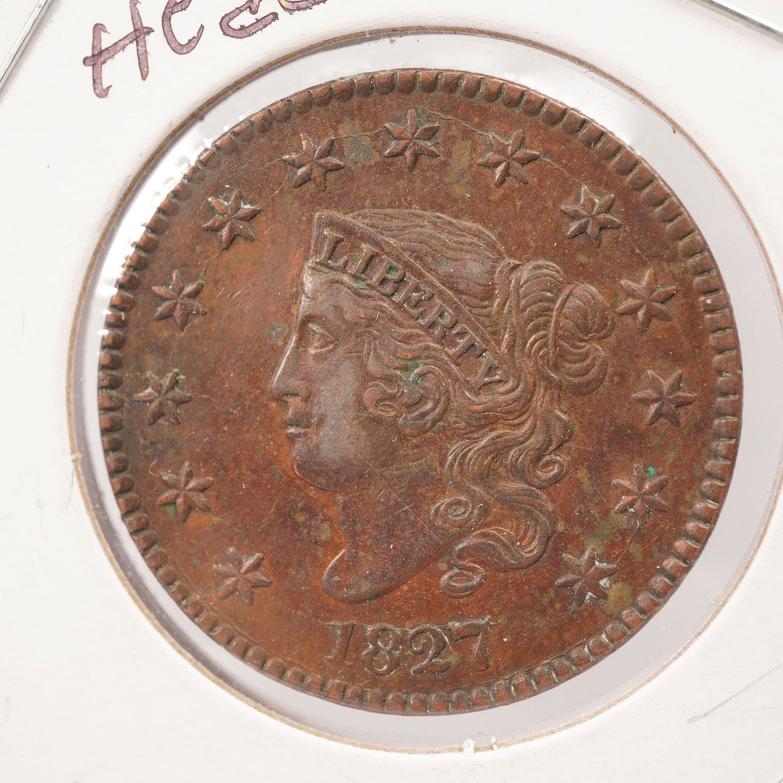 1827 U.S. Matron Head Large One Cent Coin (1 of 3)