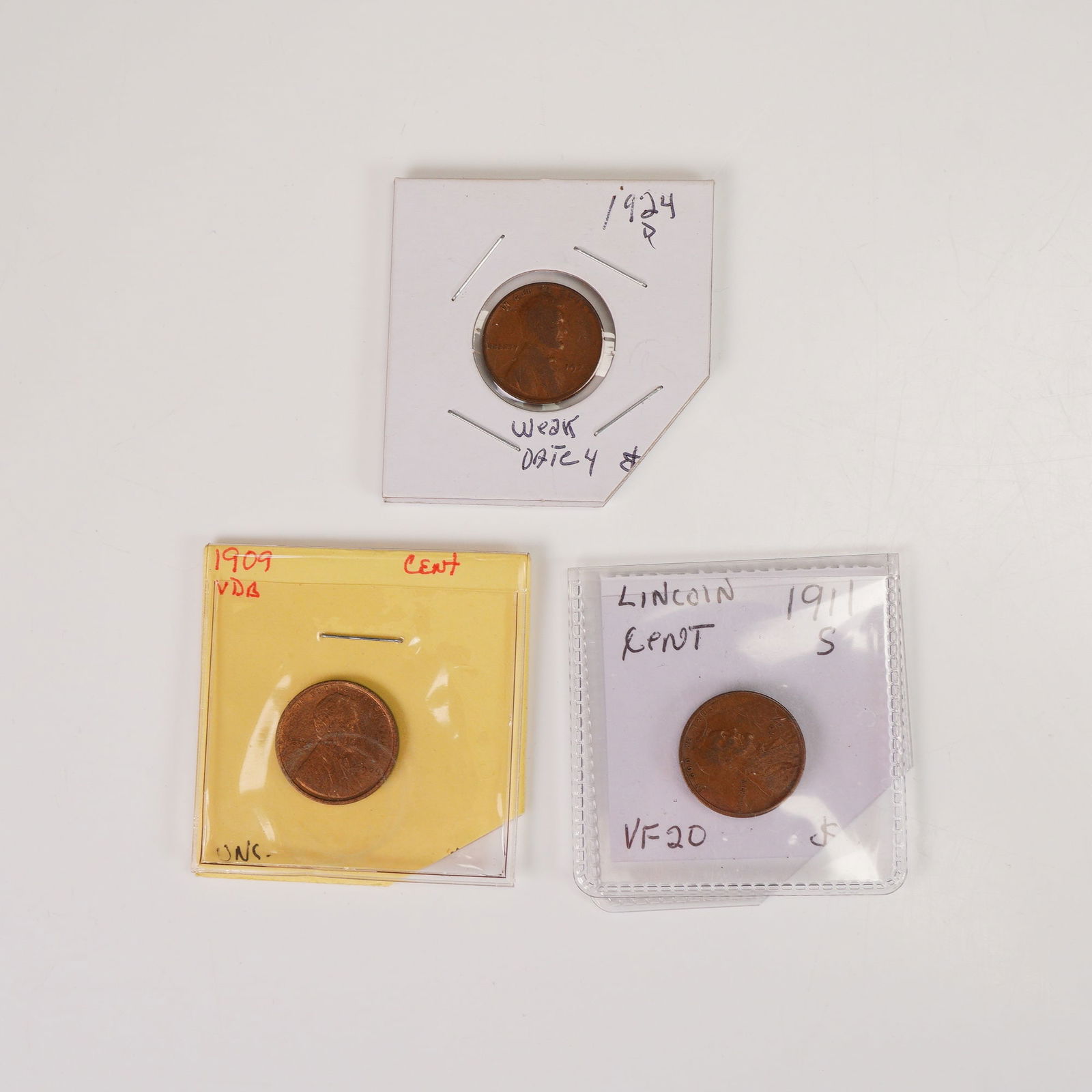 3pc 1909 to 1924 Lincoln Wheat Ears One Cent Coins (1 of 3)