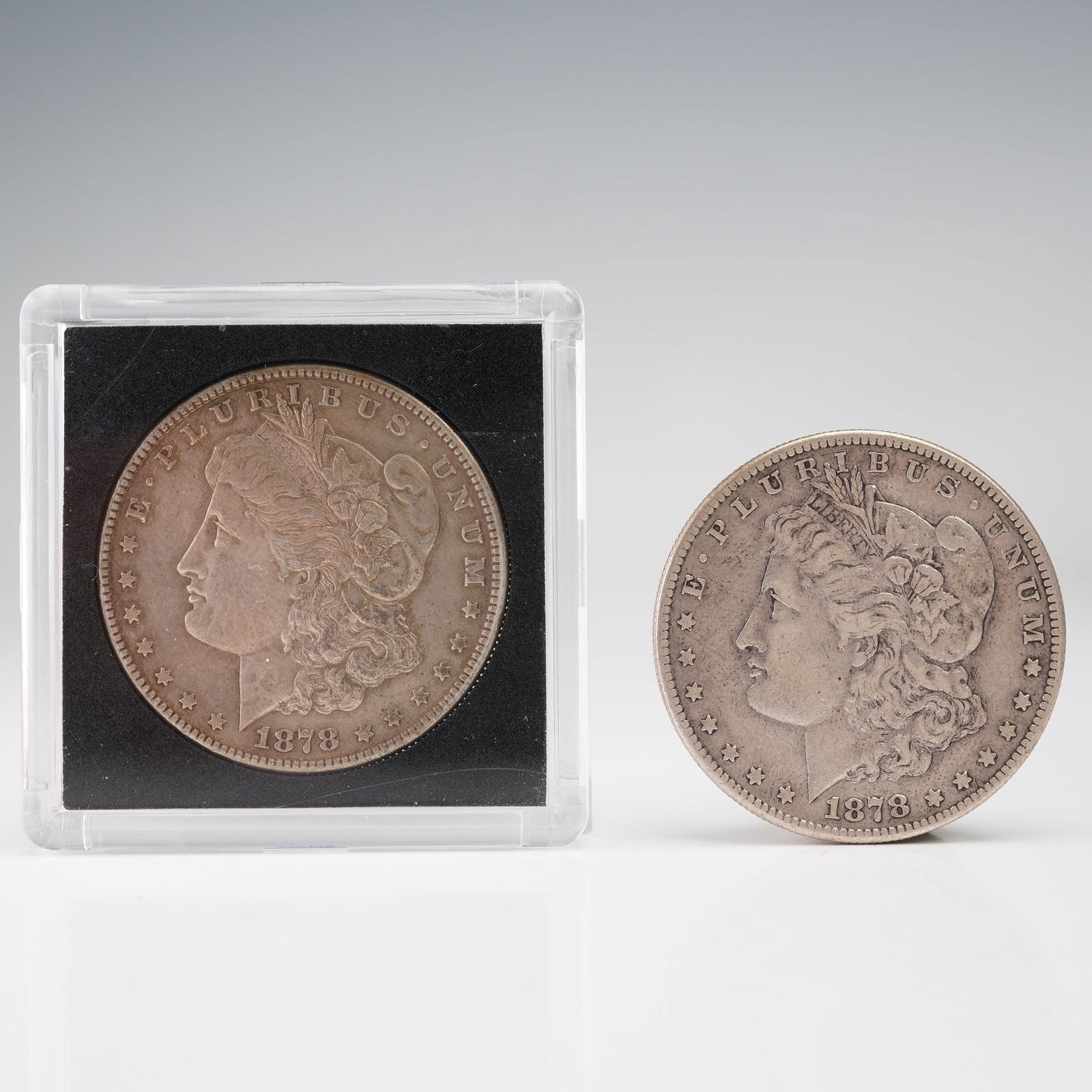 2pc 1878-S Morgan Silver Dollar Coins (1 of 2)