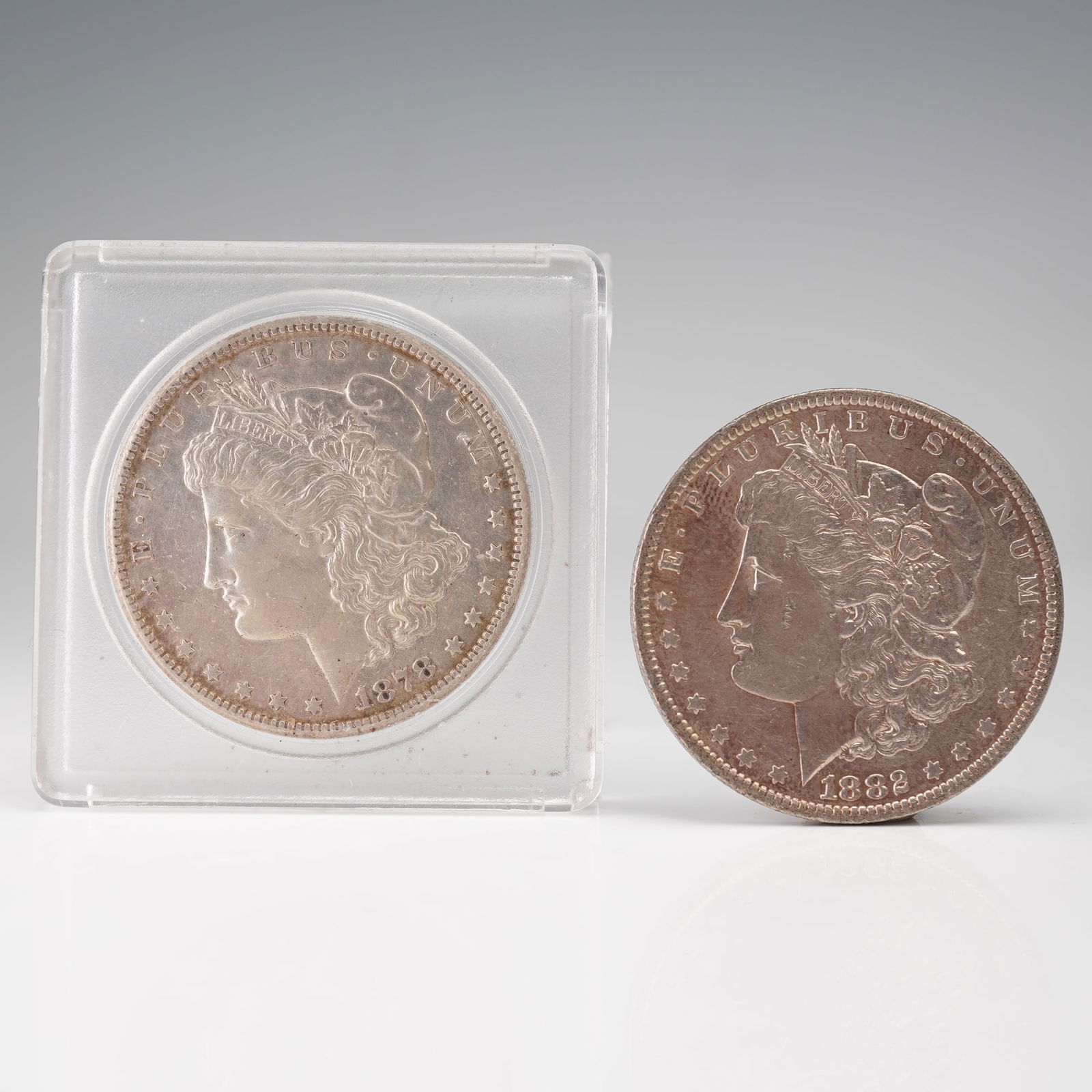 2pc 1878-S to 1882-O Morgan Silver Dollar Coins (1 of 2)
