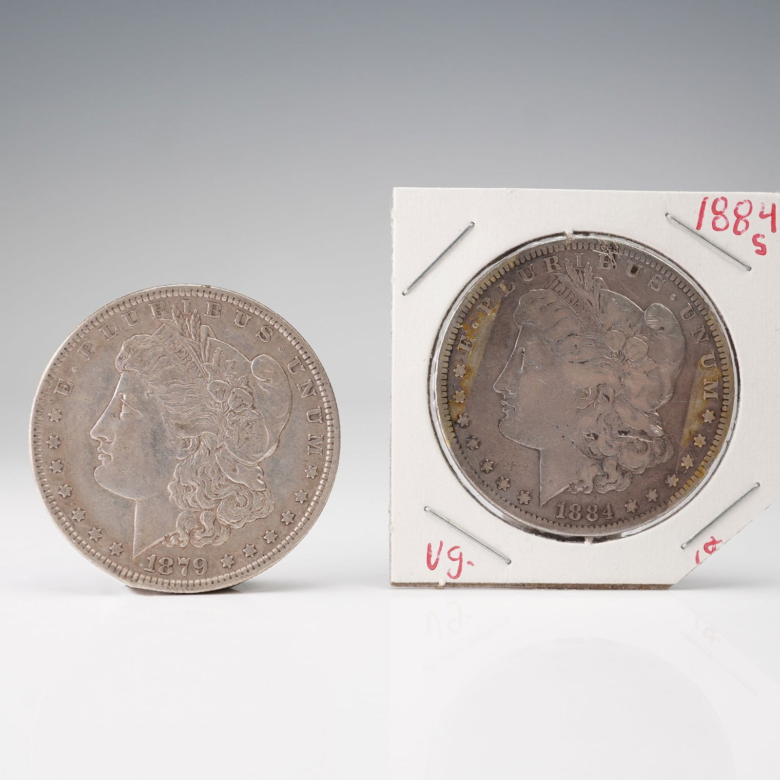 2pc 1879-O to 1884-S Morgan Silver Dollar Coins (1 of 2)