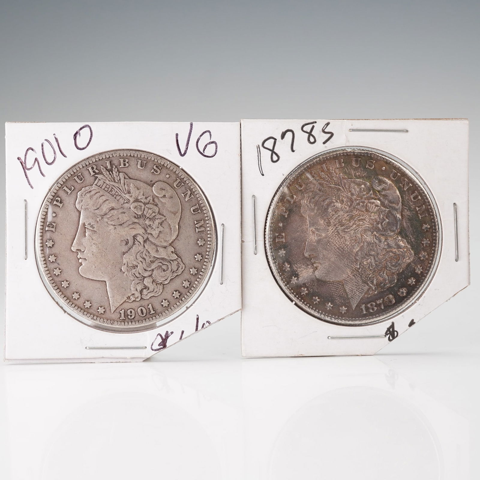 2pc 1878-S and 1901-O Morgan Silver Dollars (1 of 2)