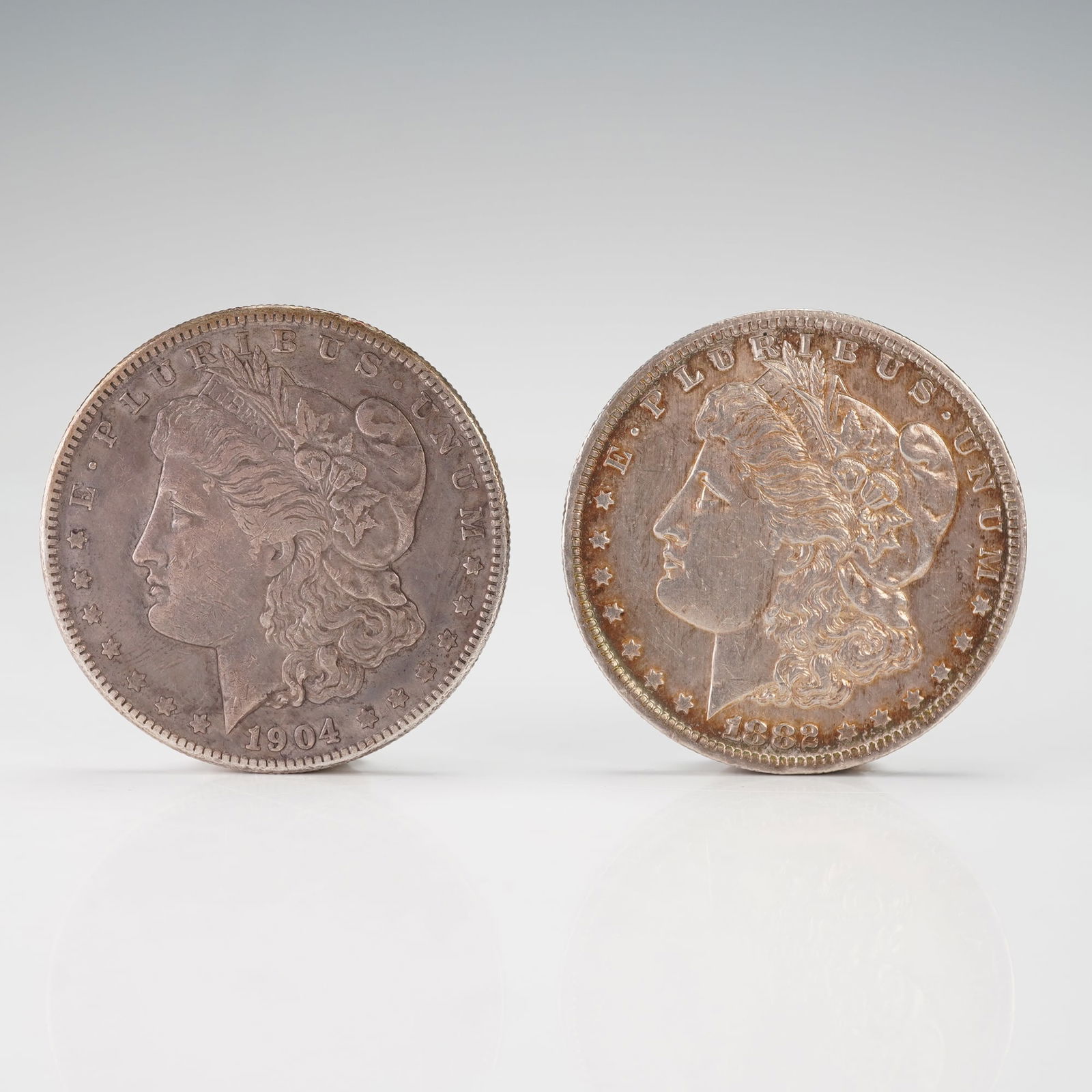 2pc 1882-O and 1904-S Morgan Silver Dollars (1 of 2)
