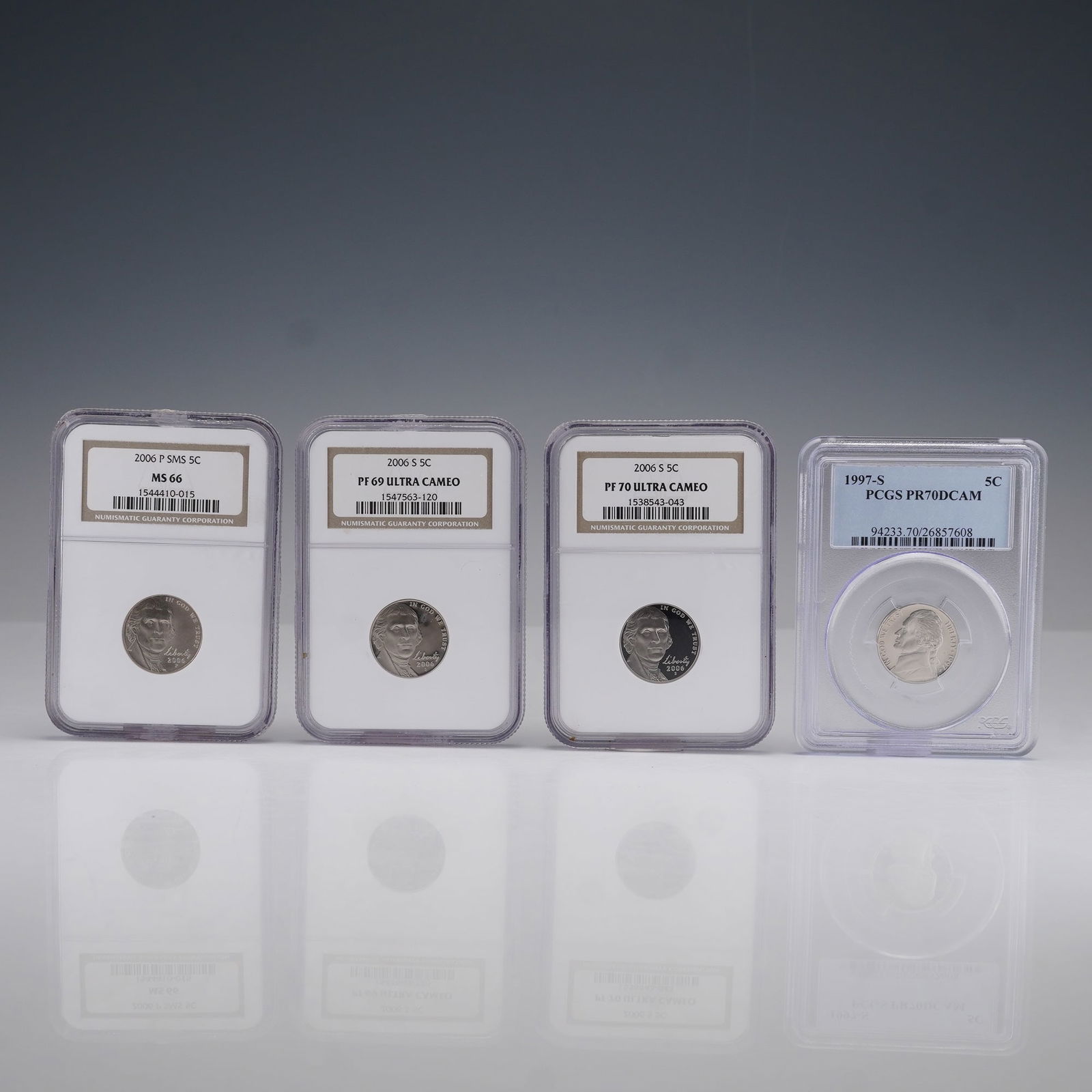 4pc 1997-S, 2006-S and 2006-P Jefferson Nickels NGC and PCGS Graded (1 of 6)
