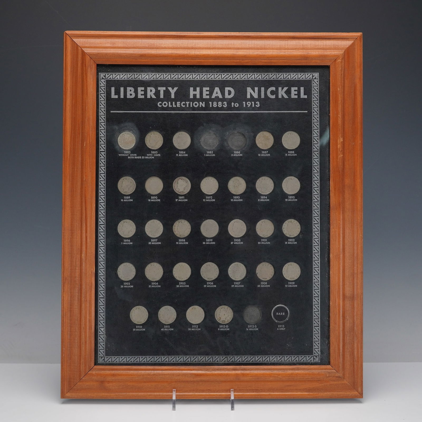 1883 - 1913 Liberty Head Nickel Collection Framed (1 of 6)