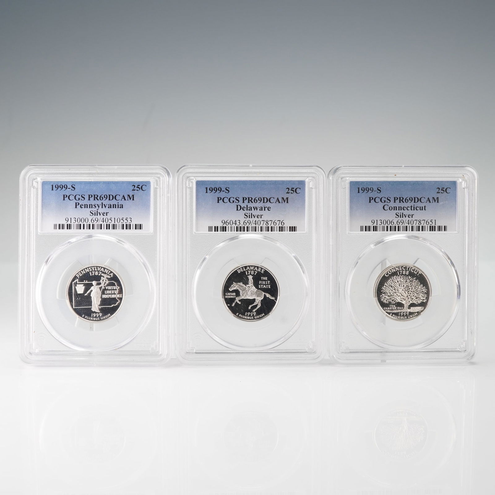 3pc 1999-S Silver State Quarter Dollar Coins PCGS Graded PR69 DCAM (1 of 2)