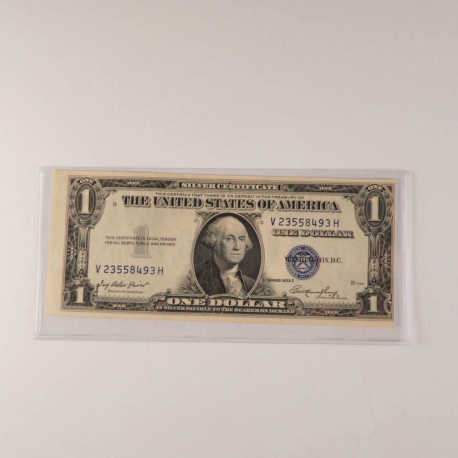 1935E U.S. One Dollar Silver Certificate, Uncirculated Error Cut (1 of 2)