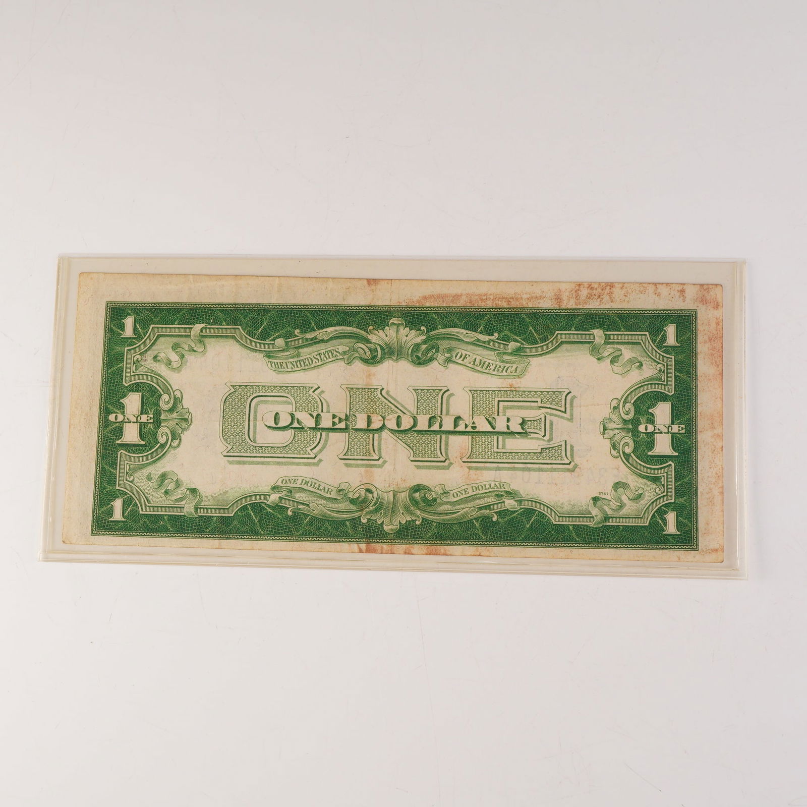 1934 U.S. Silver Certificate One Dollar Note - Gutter Fold Error - 2