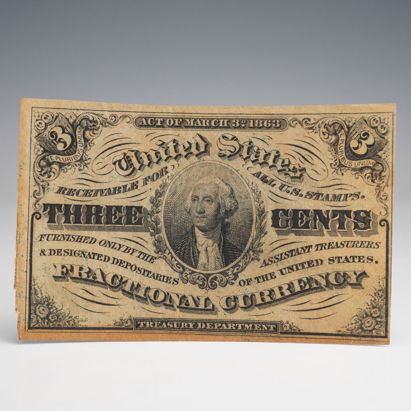 1863 U.S. Fractional Currency Three Cents - Third Issue (1 of 7)