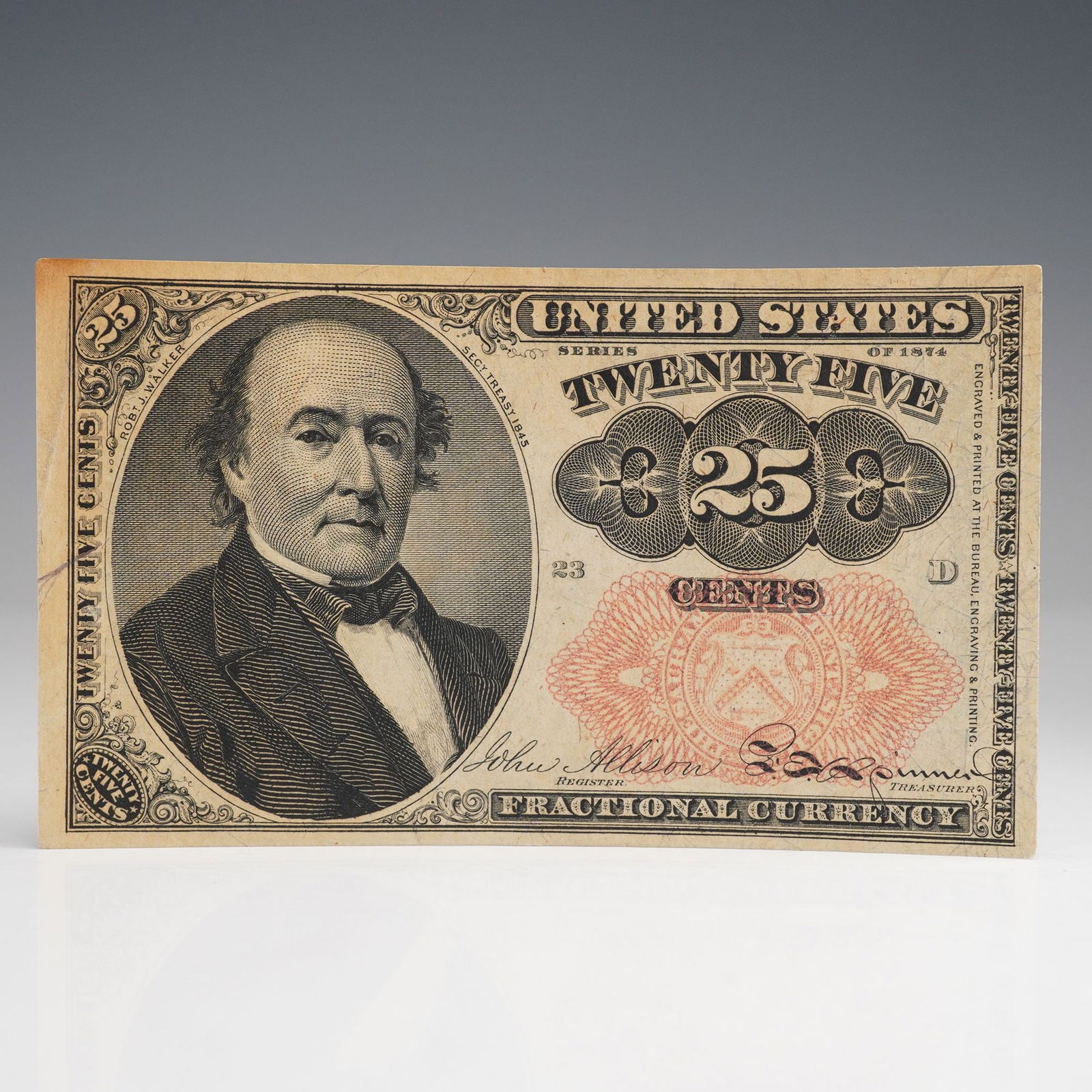 1874 U.S. Fractional Currency Twenty Five Cents - Fifth Issue (1 of 6)
