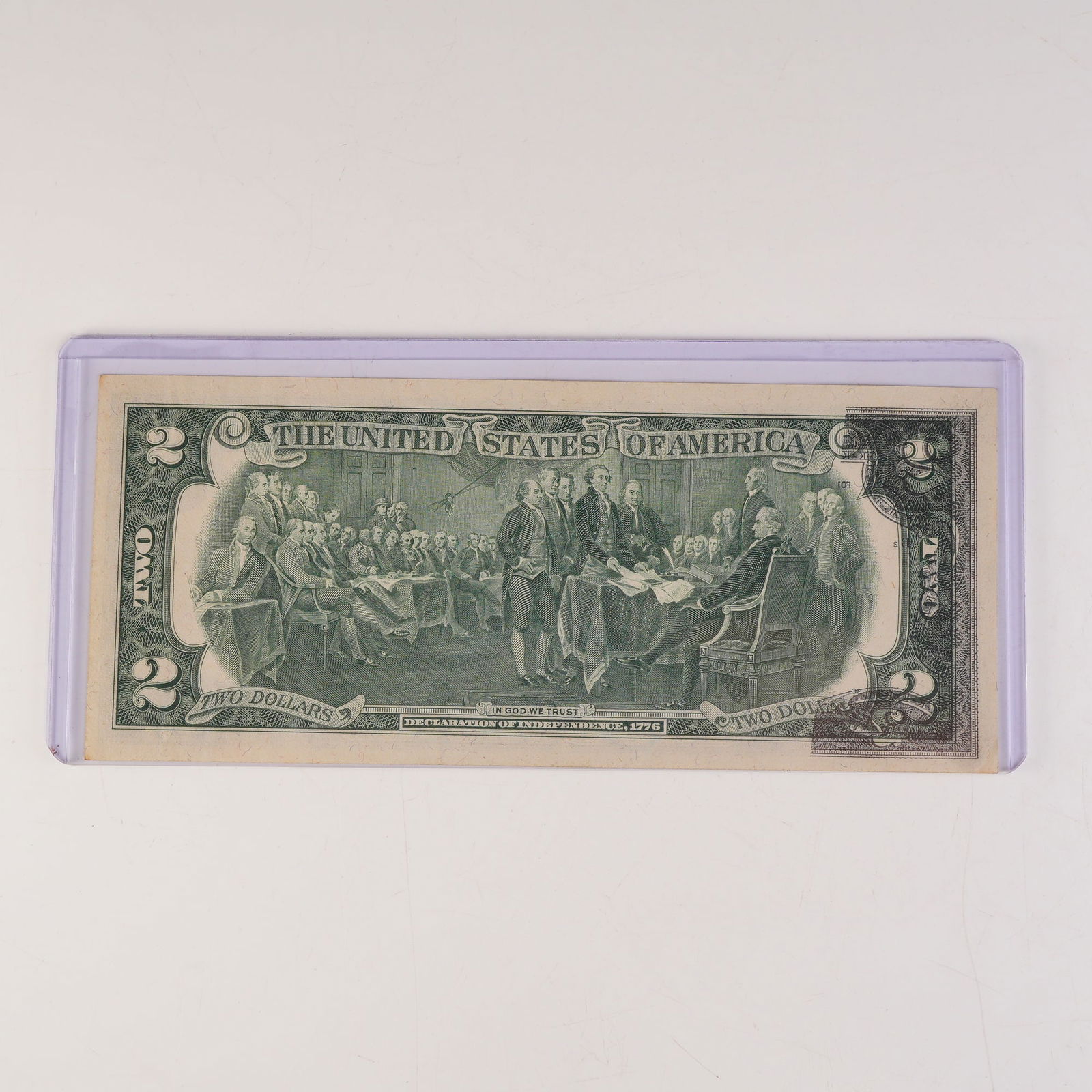 1976 U.S. Federal Reserve Two Dollar Note - Reverse Partial Offset Error - 2