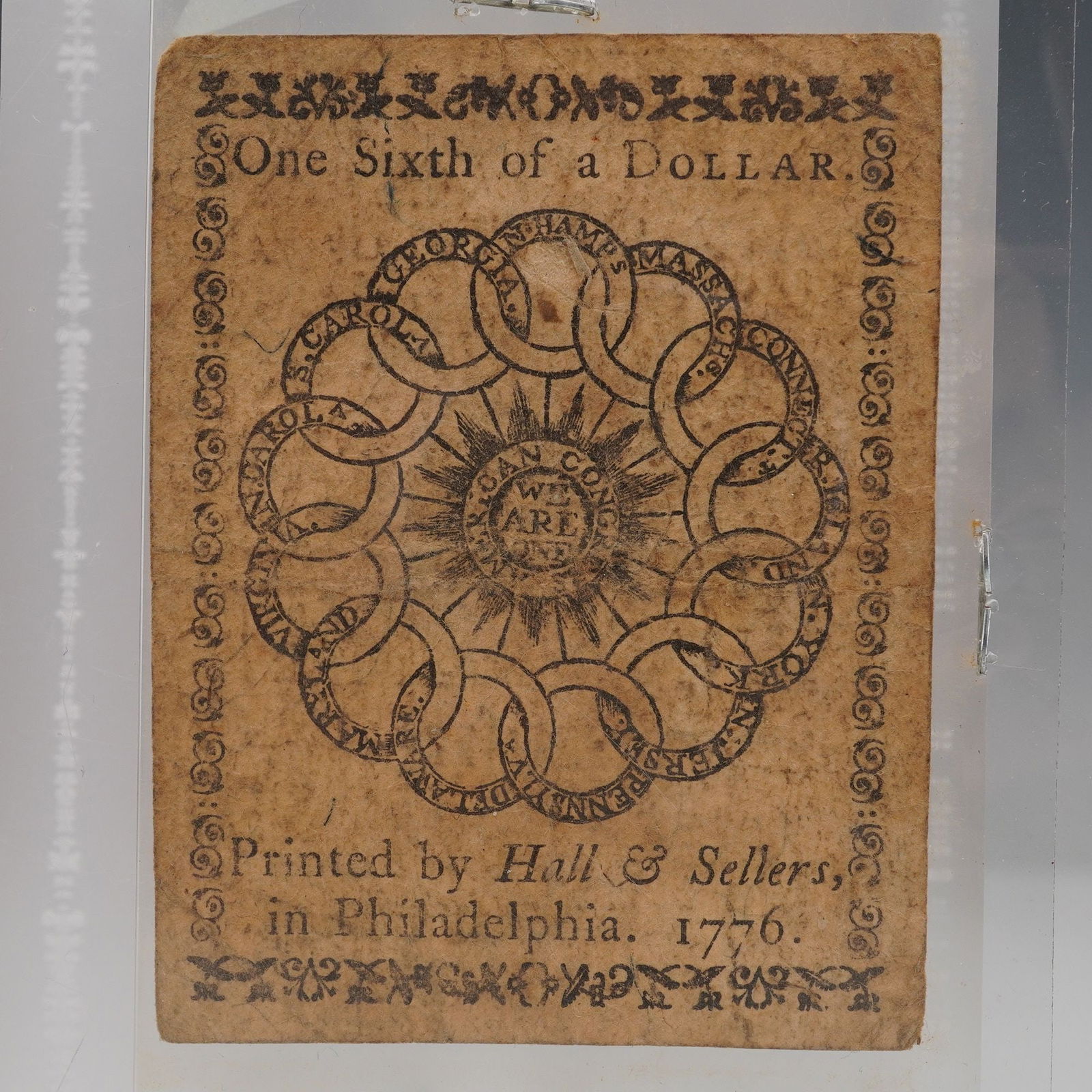 1776 Colonial Currency One Sixth Dollar Note (1 of 7)