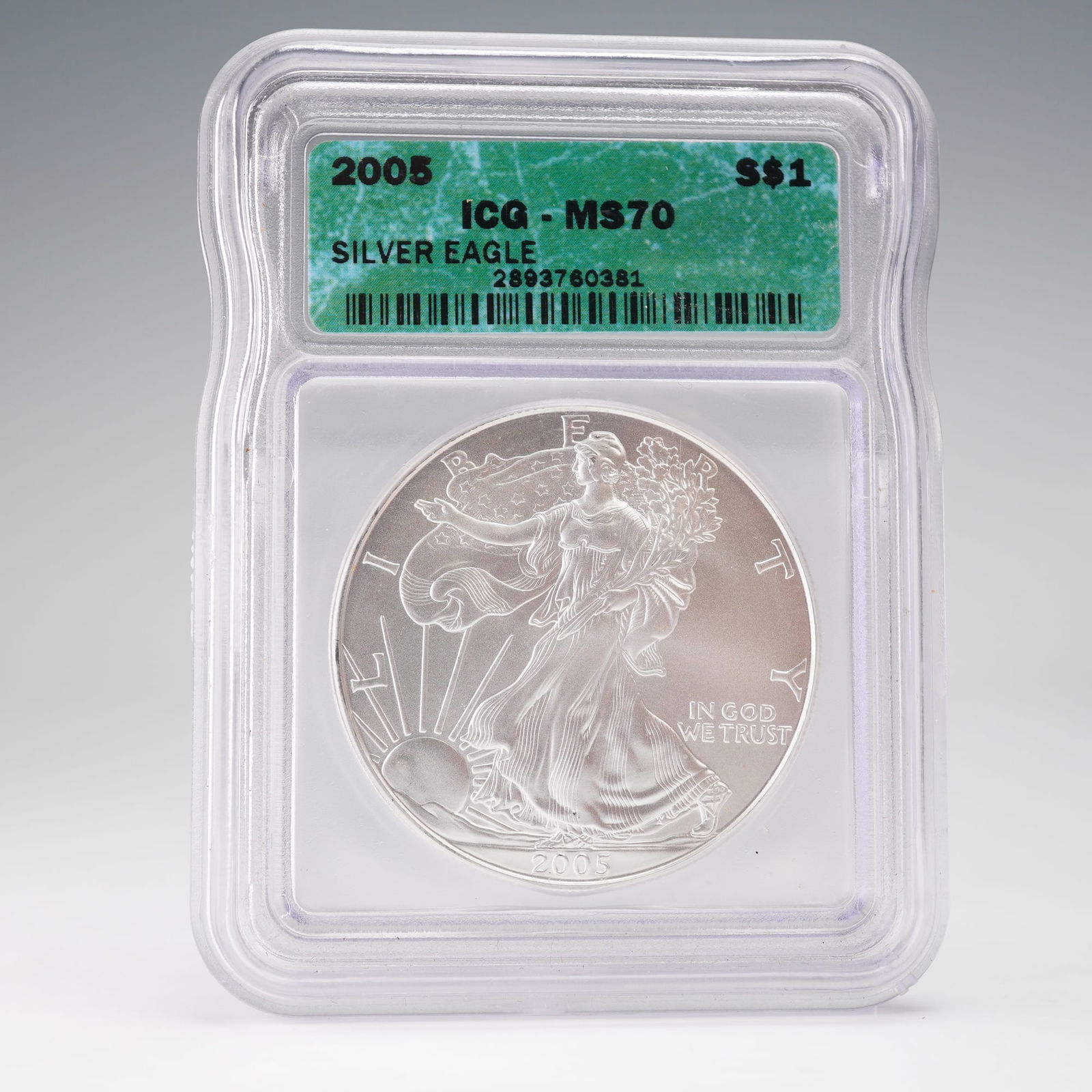2005 American Silver Eagle $1 Coin ICG Graded MS70 (1 of 2)