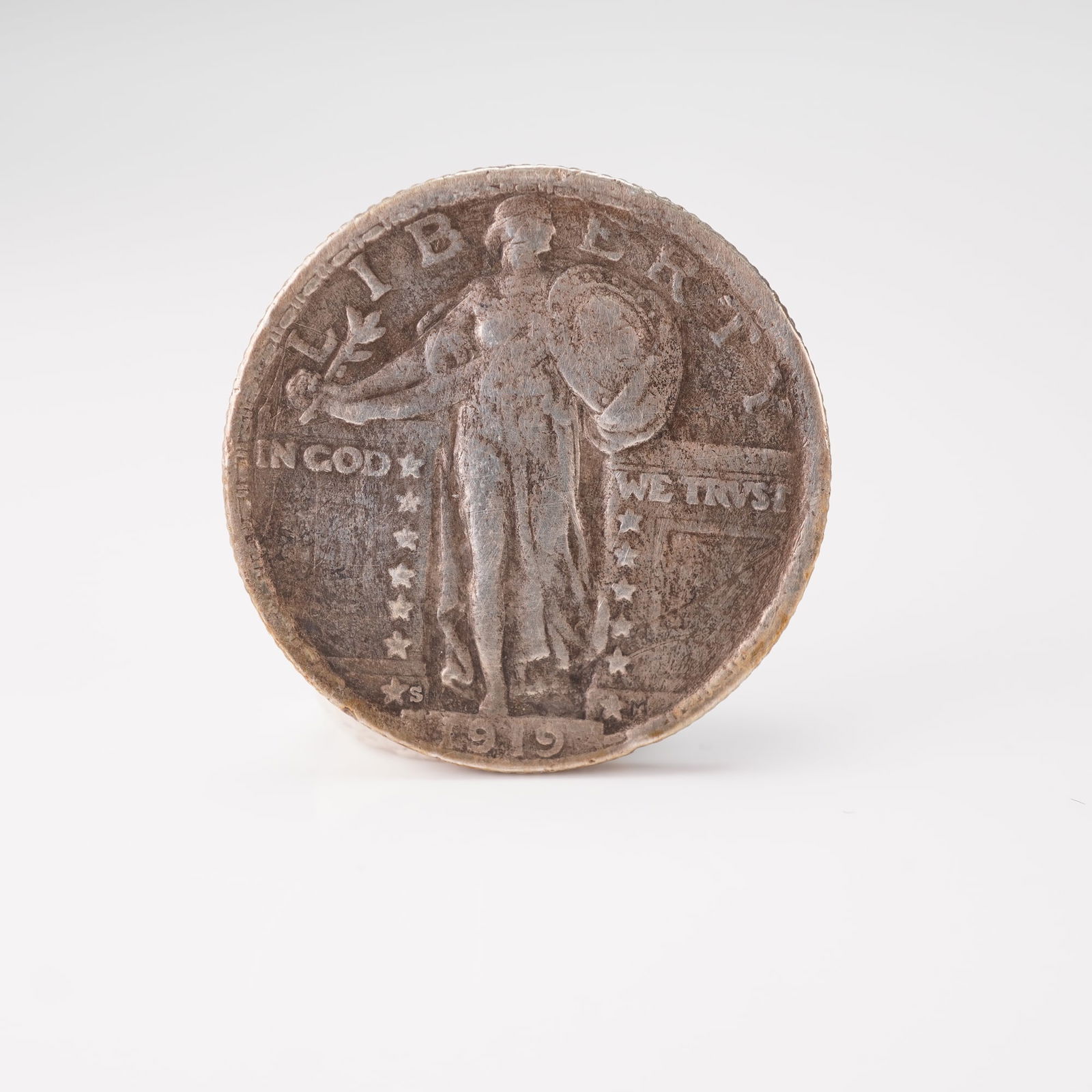 US 1919-S Quarter Dollar Coin, Standing Liberty (1 of 2)