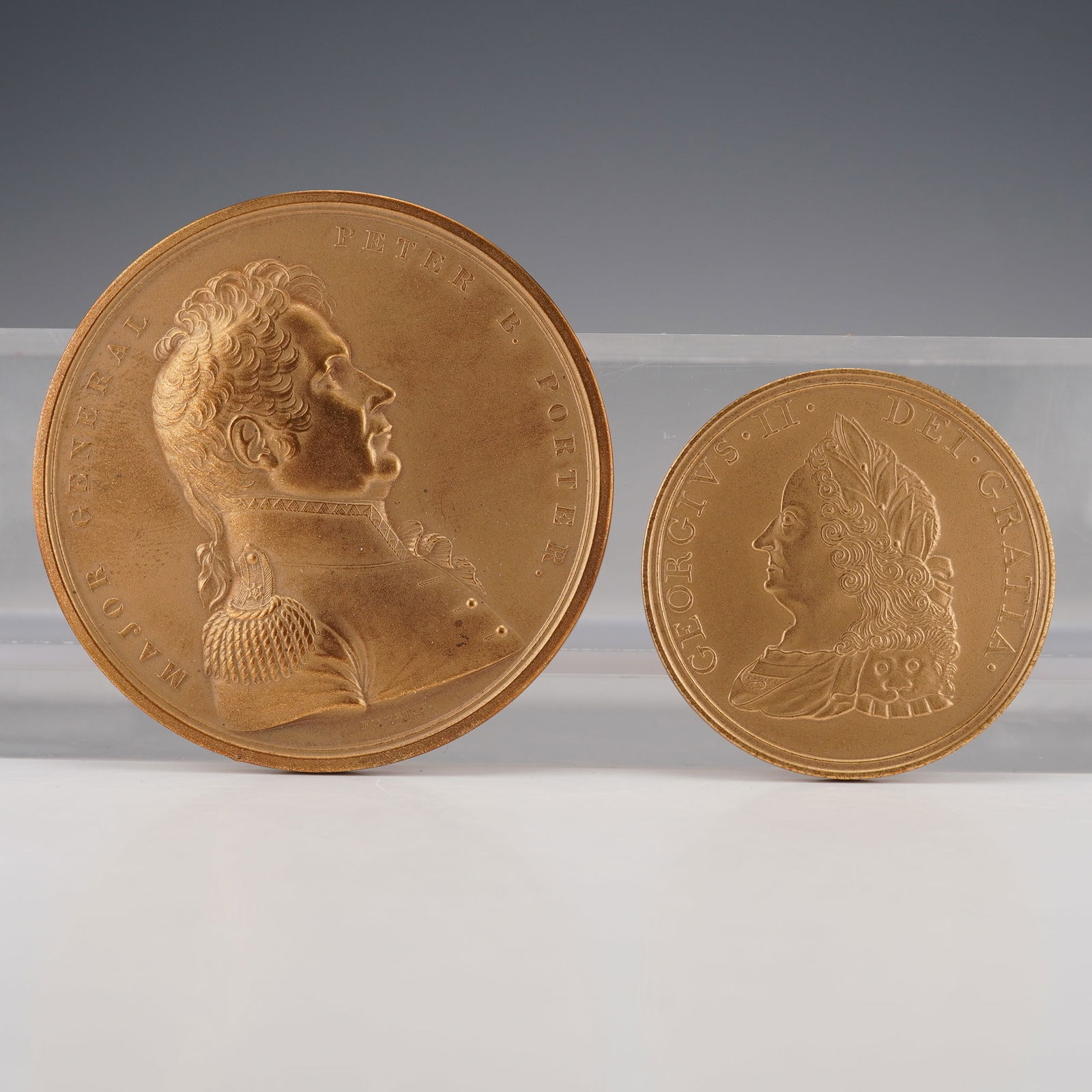 2pc 1757 Treaty of Peace & 1814 Major General Porter Historic Medals (1 of 7)