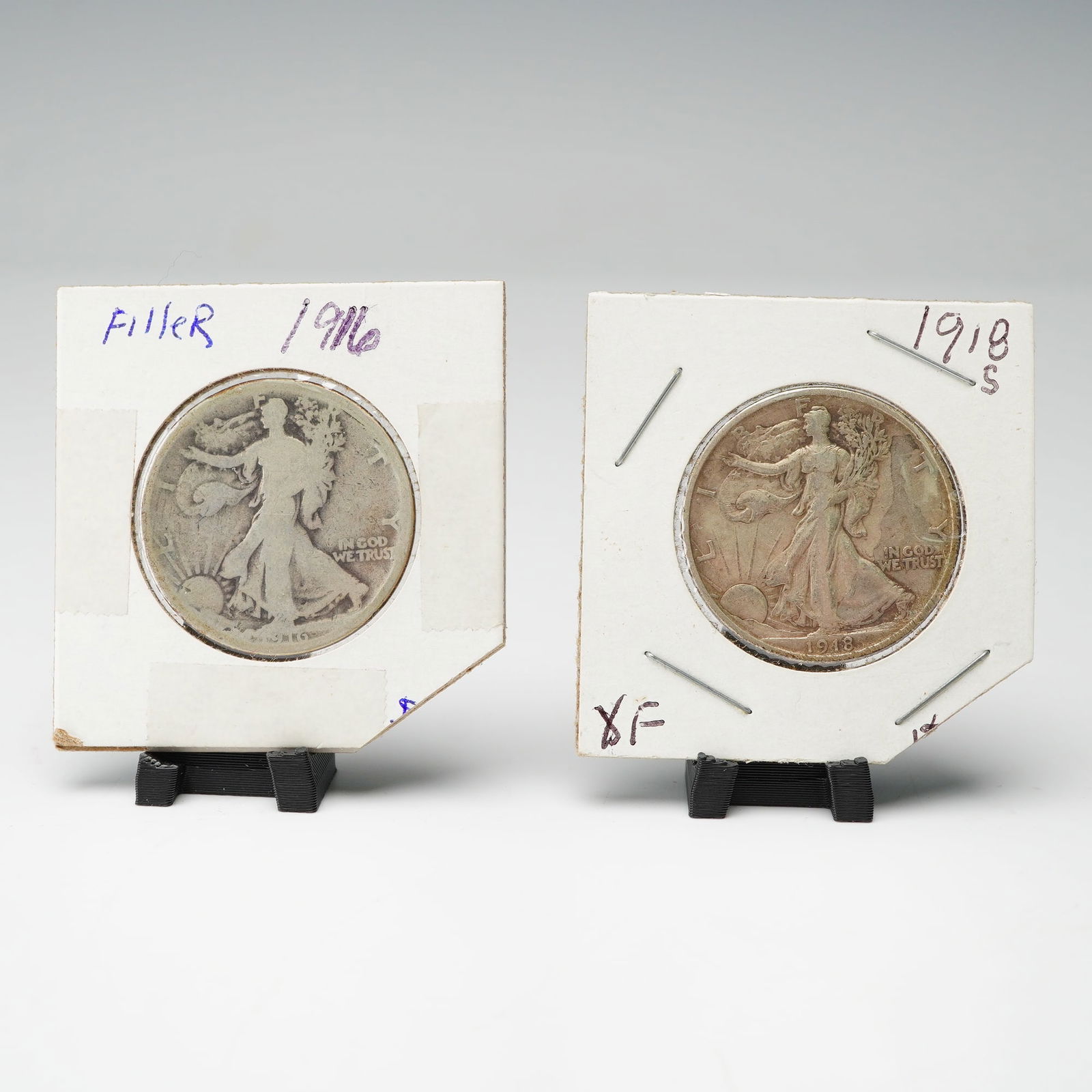 2pc 1916 to 1918-S Walking Liberty Silver Half Dollars (1 of 4)