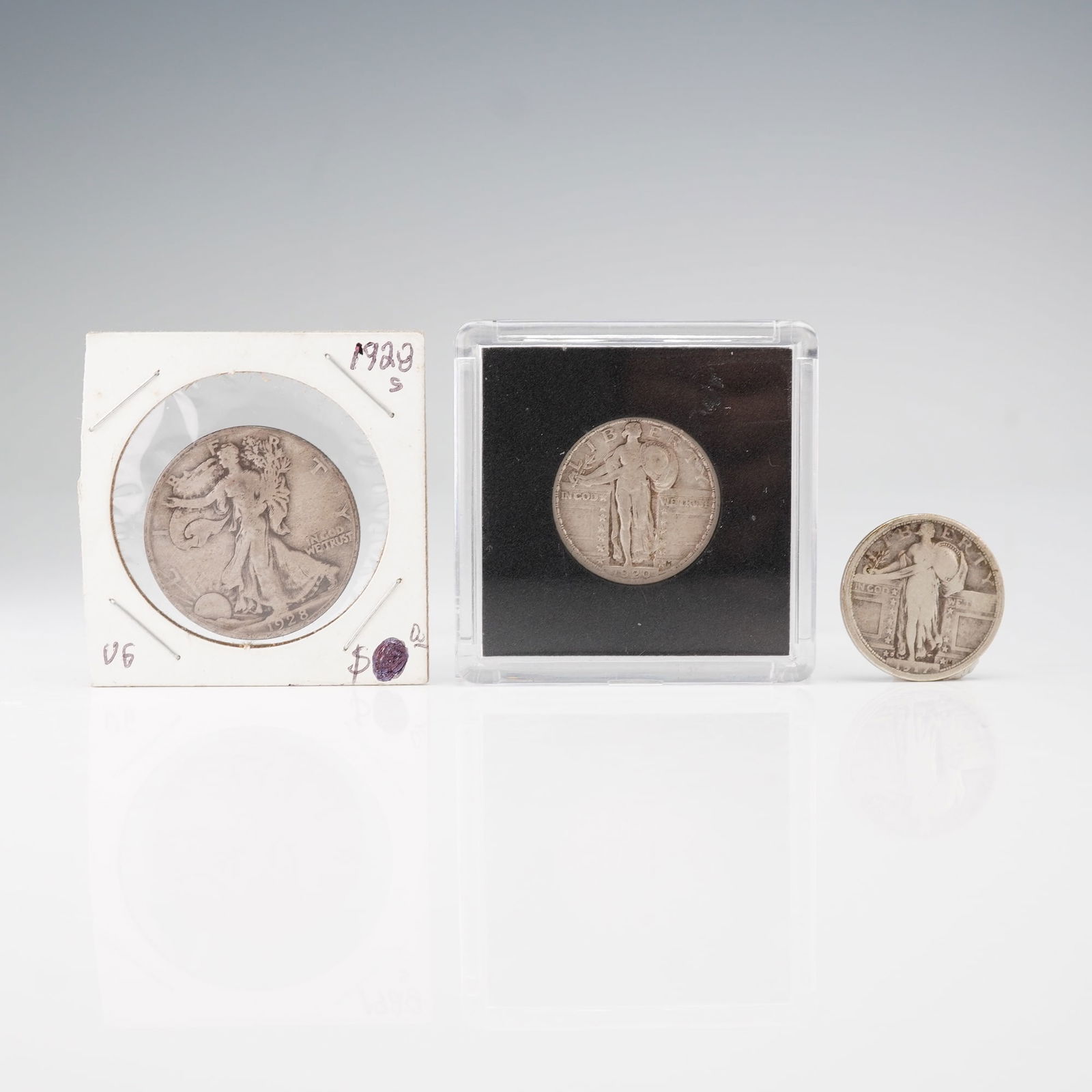 3pc 1917-1928 Standing Liberty Quarter Dollar & Walking Liberty Half Dollar (1 of 6)