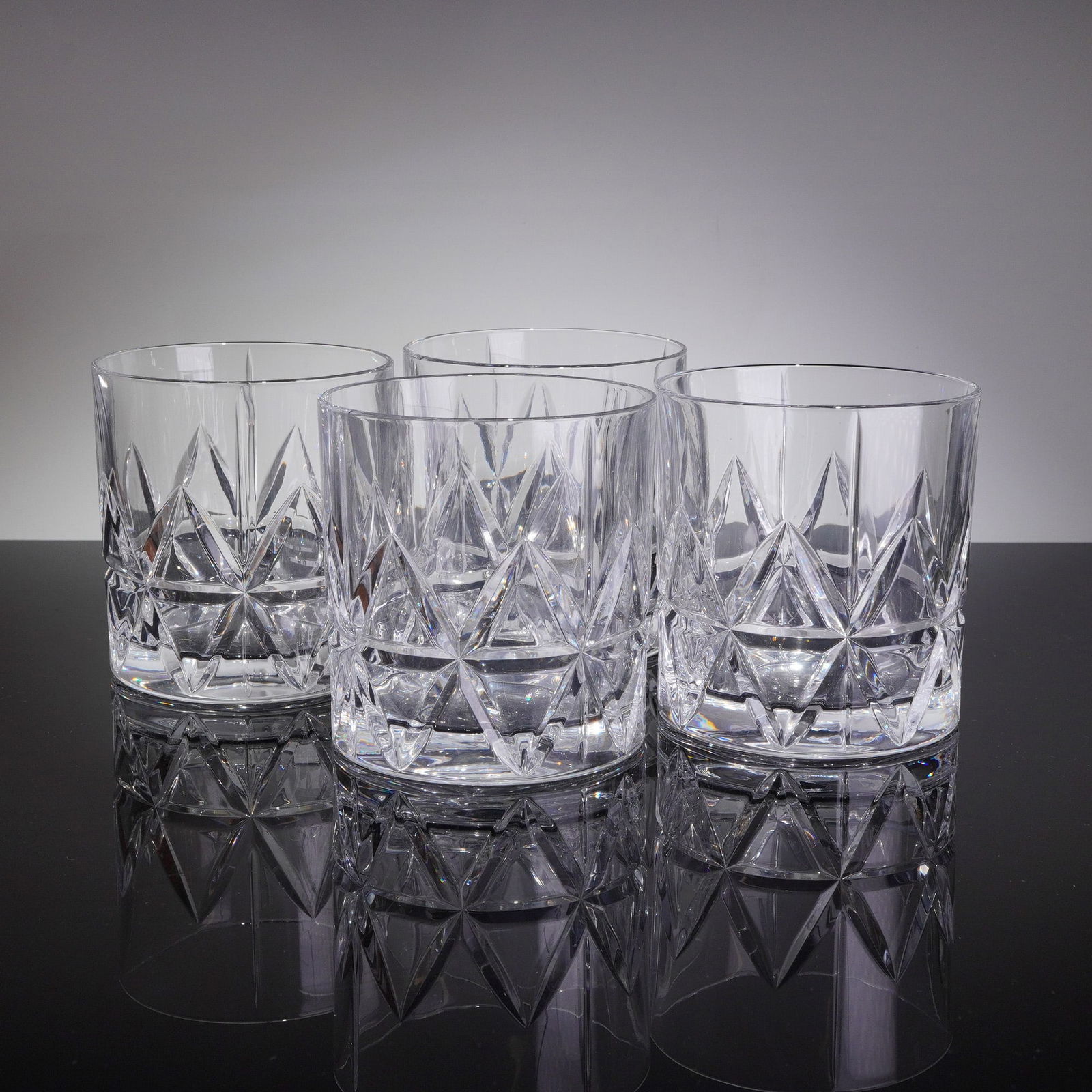 4pc Orrefors Peak Crystal Double Old Fashioned Glasses (1 of 5)