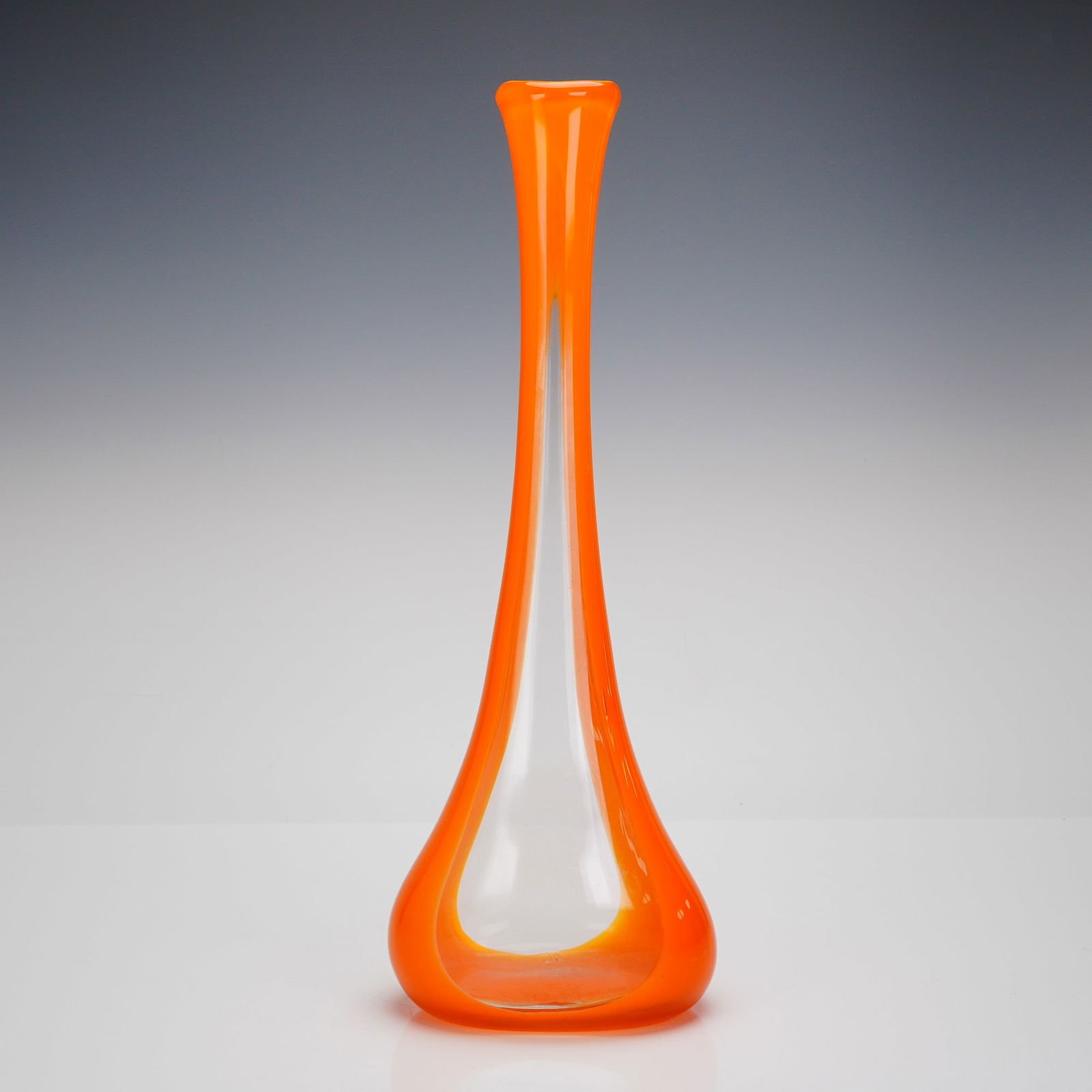 Mid-Century Modern Orange Art Glass Vase (1 of 4)