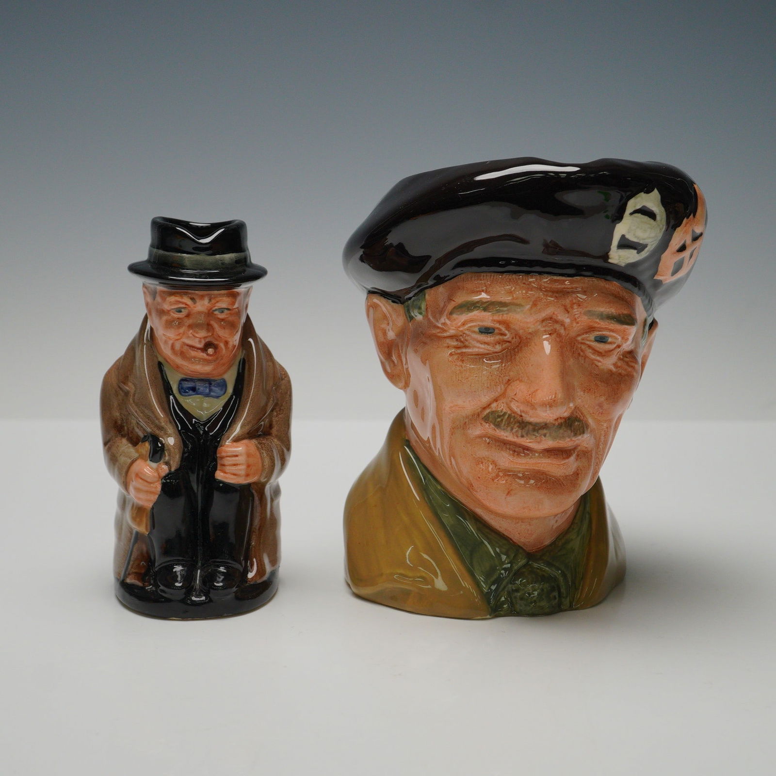 2pc Royal Doulton Lg Character Jug, Monty D6202 & Toby of Winston Churchill (1 of 3)