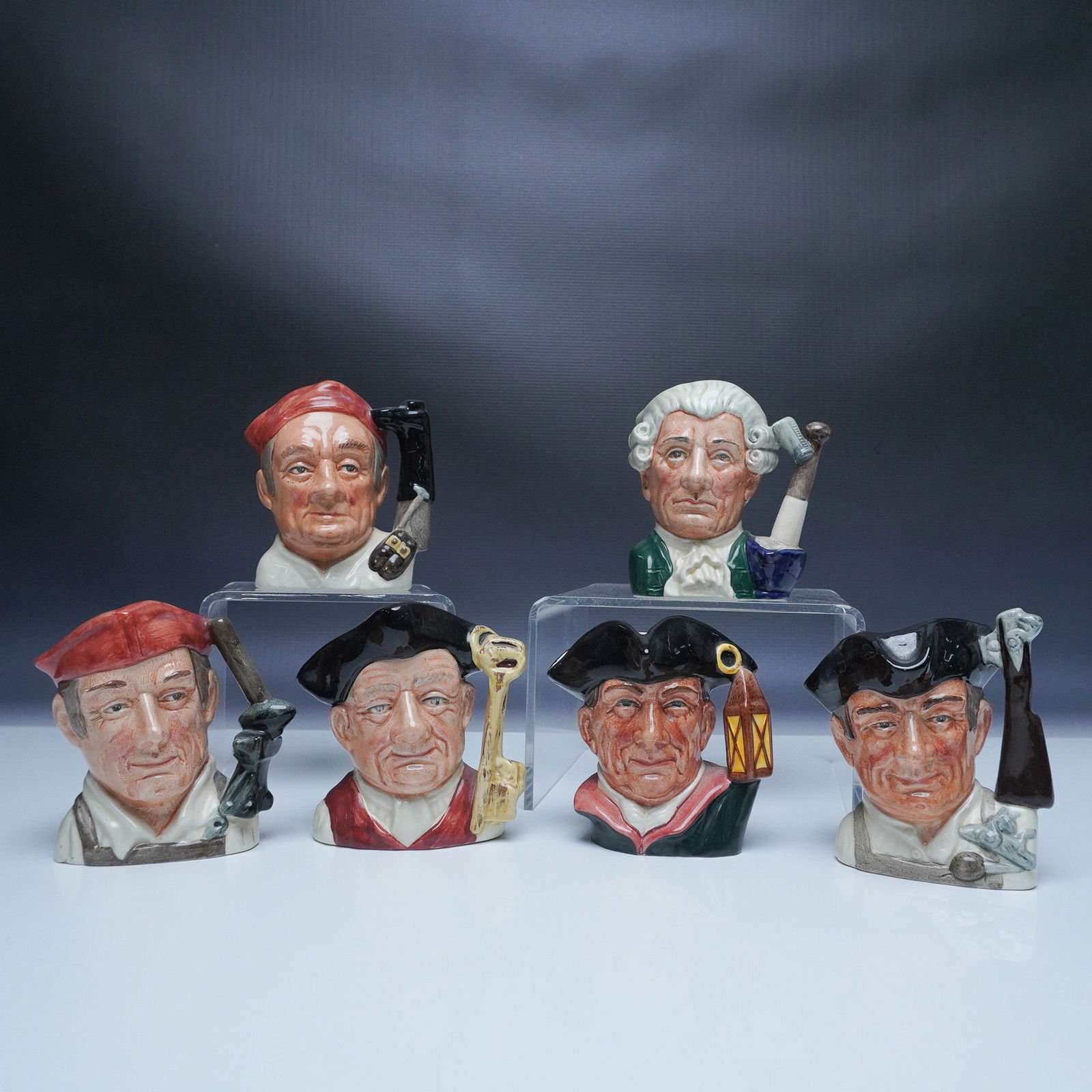 6pc Royal Doulton Small Character Jug Grouping Williamsburg (1 of 4)