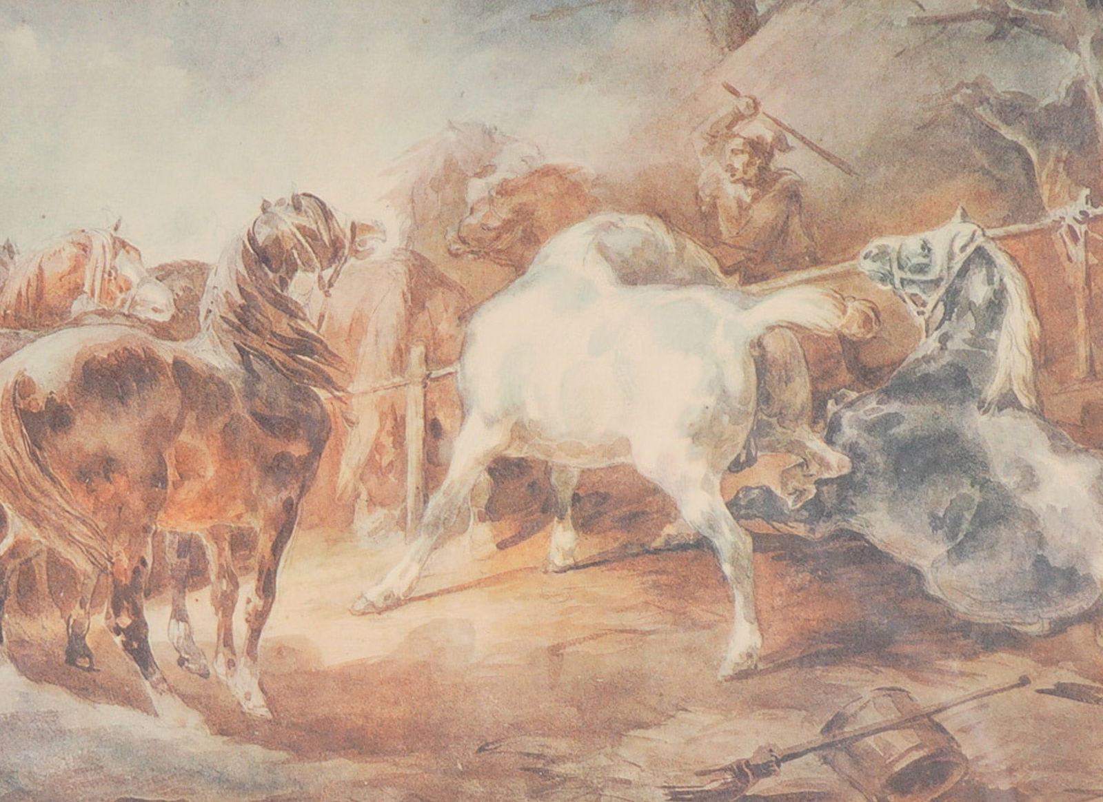 After Theodore Gericault (1791-1824) Framed Print Fighting Horses (1 of 5)