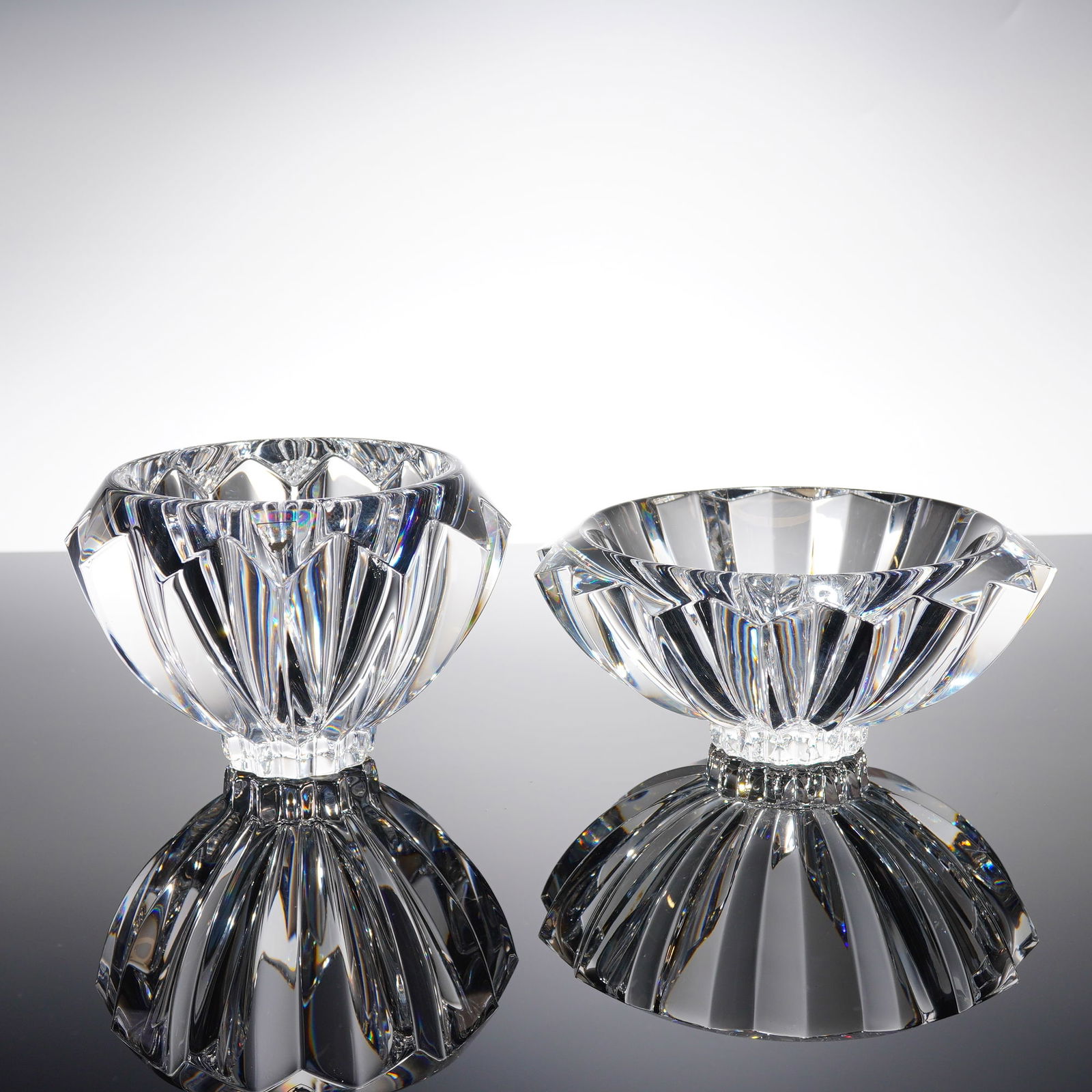 Two Orrefors Swedish Faceted Crystal Bowls (1 of 4)